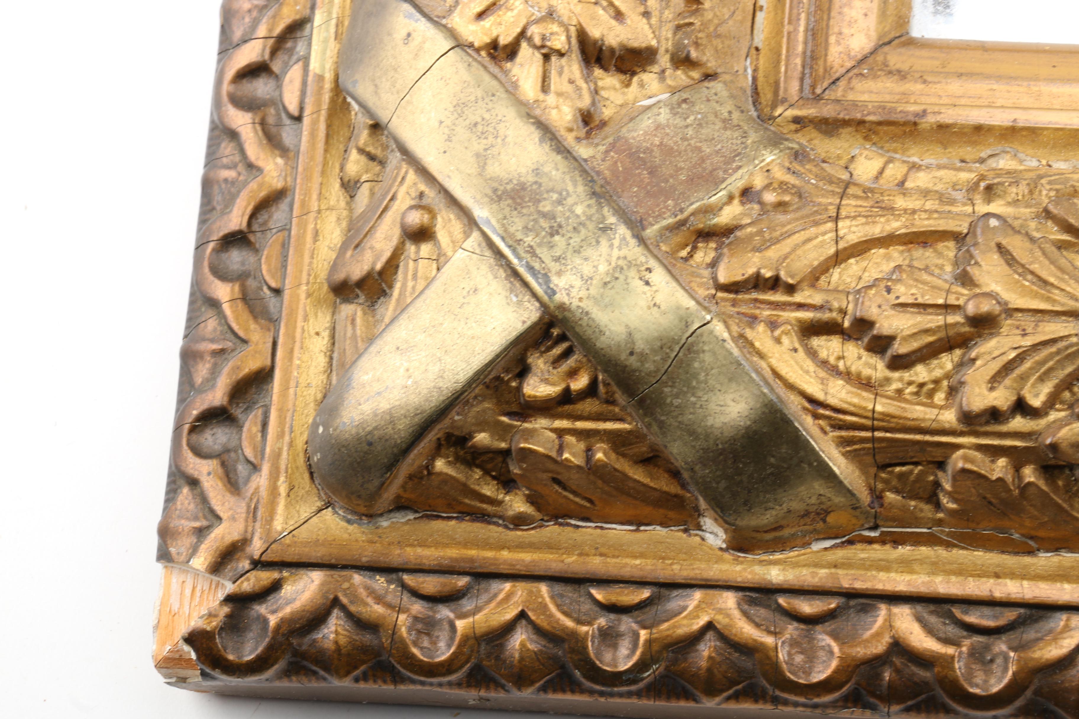 Gold-Tone Carved Wooden Mirror