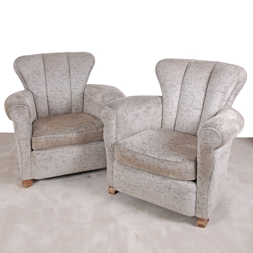 Pair of Hollywood Regency Style Lounge Chairs