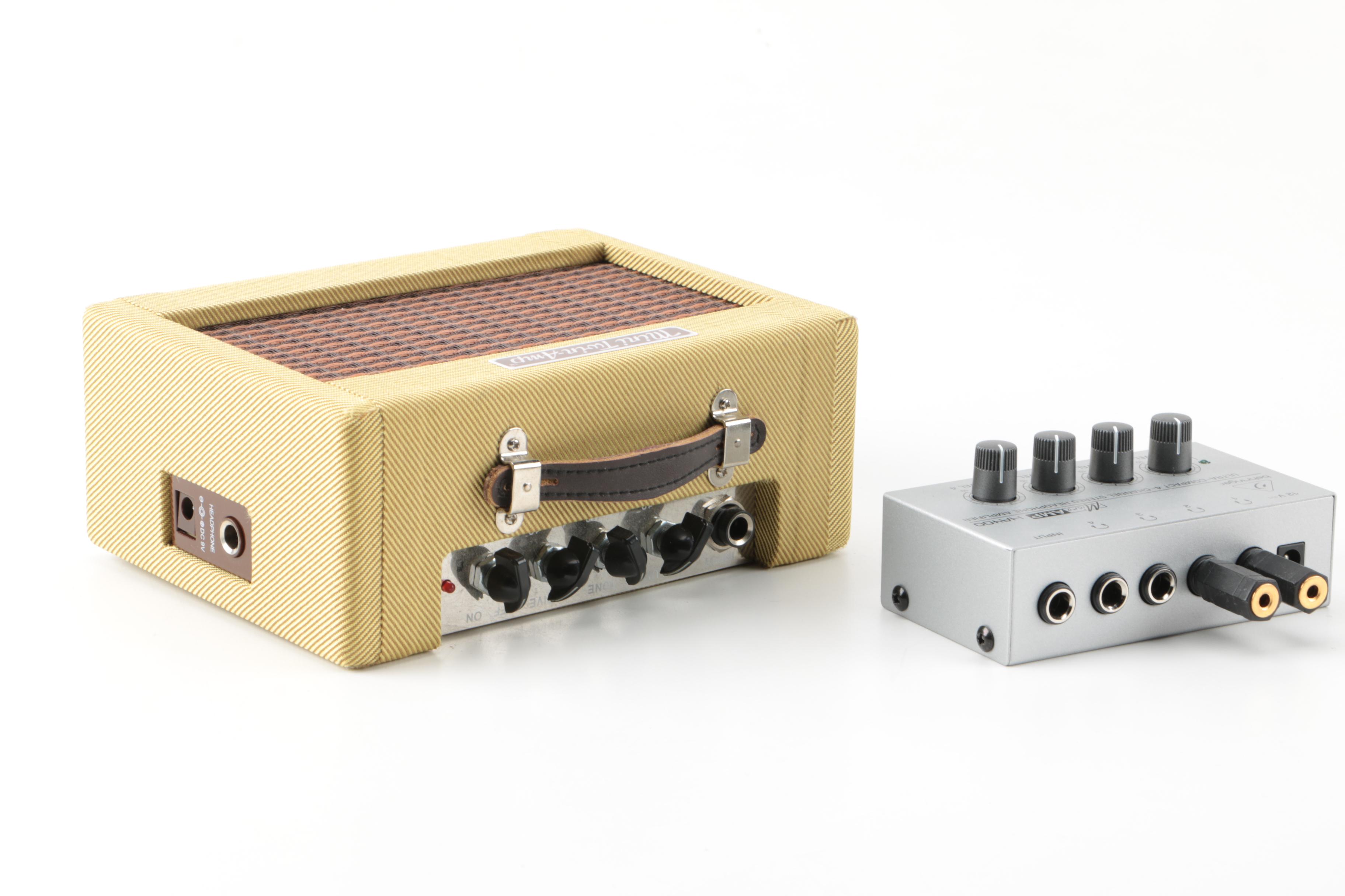 Fender and Gorilla Guitar Amplifiers and Behringer Headphone Amplifier