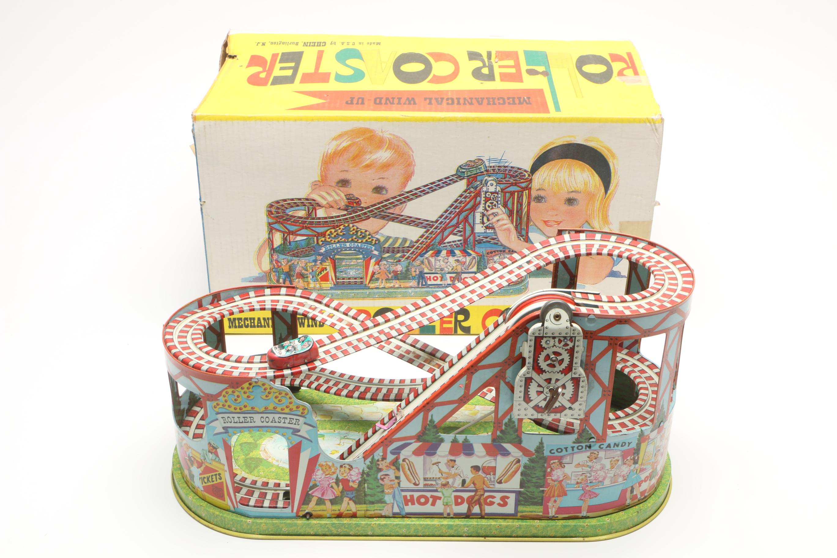 Circa 1950s J. Chein Tin Toy Roller Coaster Toy