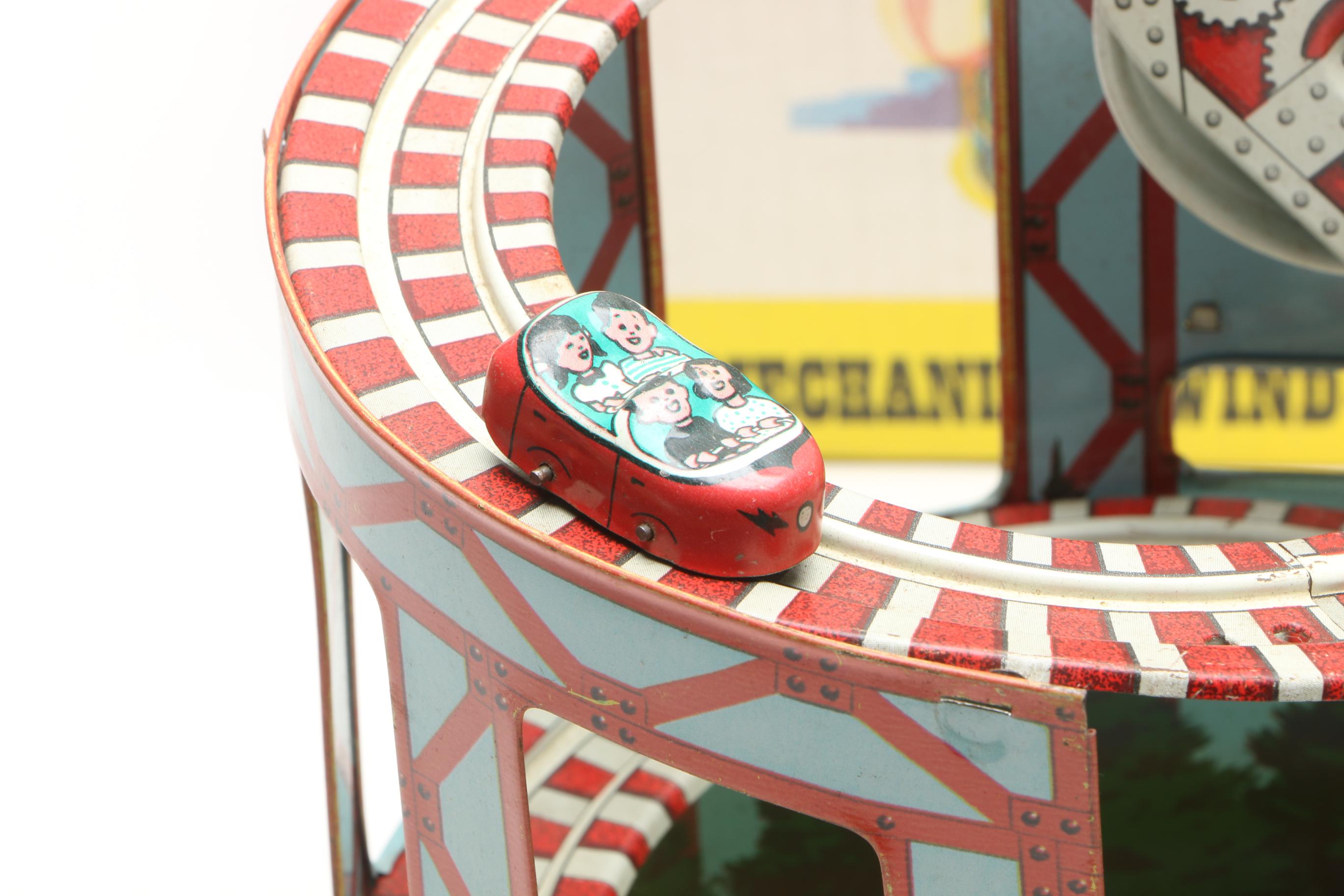 Circa 1950s J. Chein Tin Toy Roller Coaster Toy