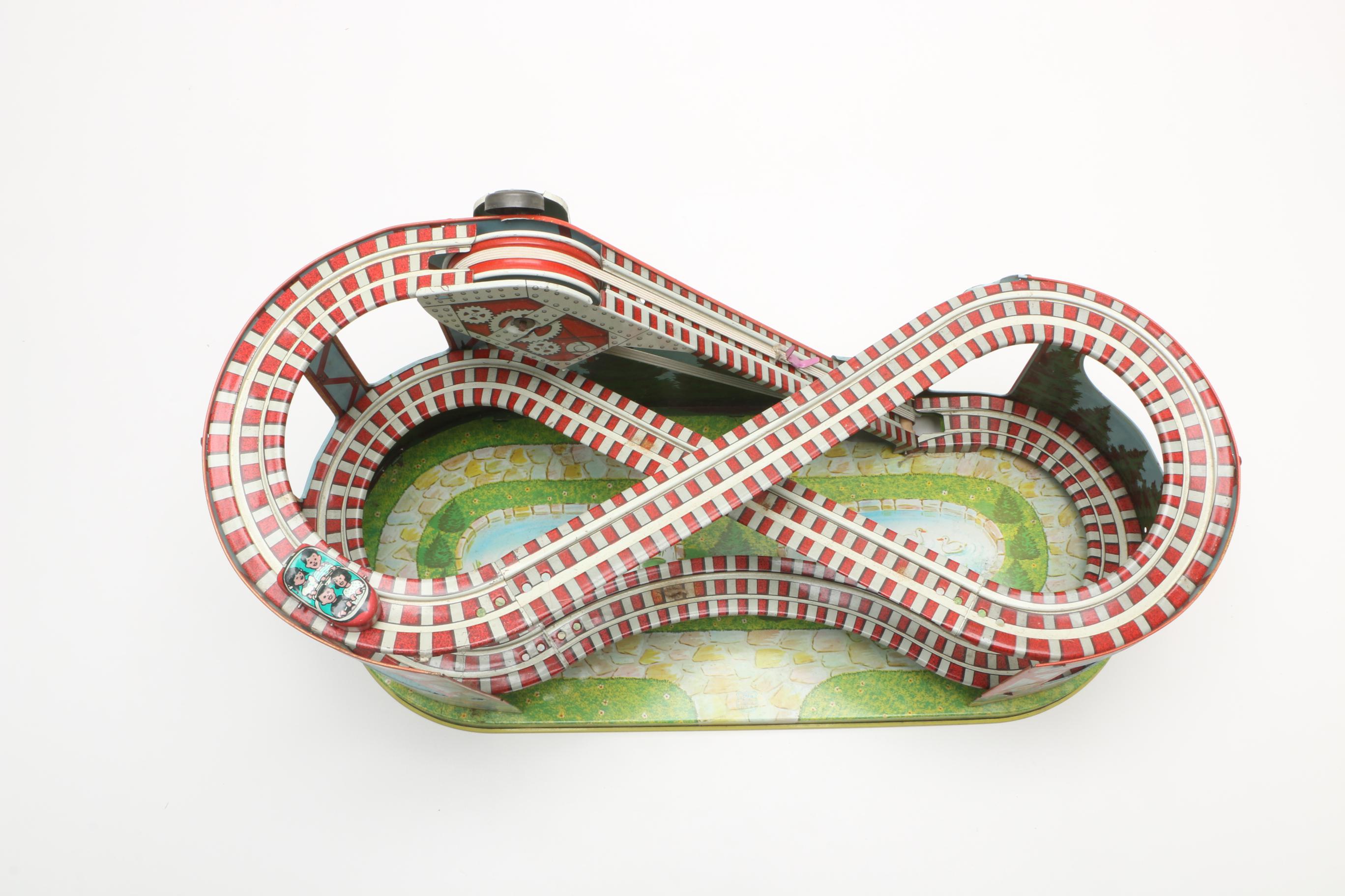 Circa 1950s J. Chein Tin Toy Roller Coaster Toy