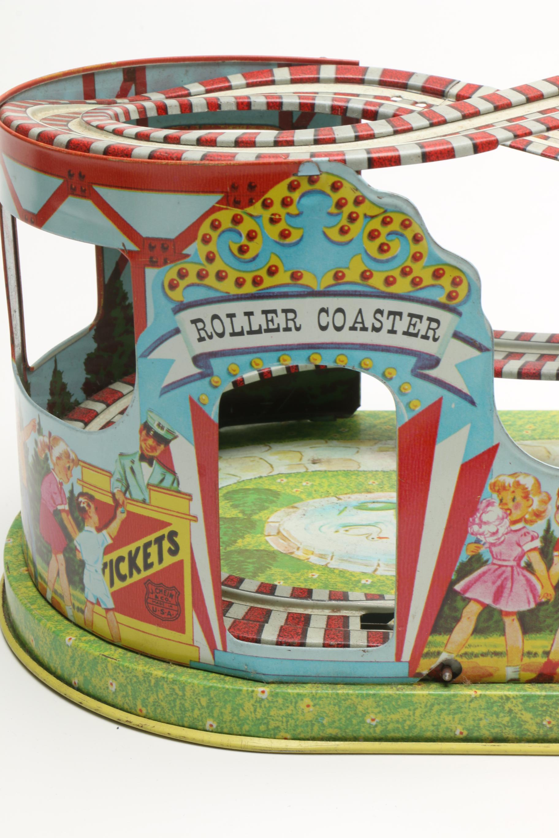 Circa 1950s J. Chein Tin Toy Roller Coaster Toy