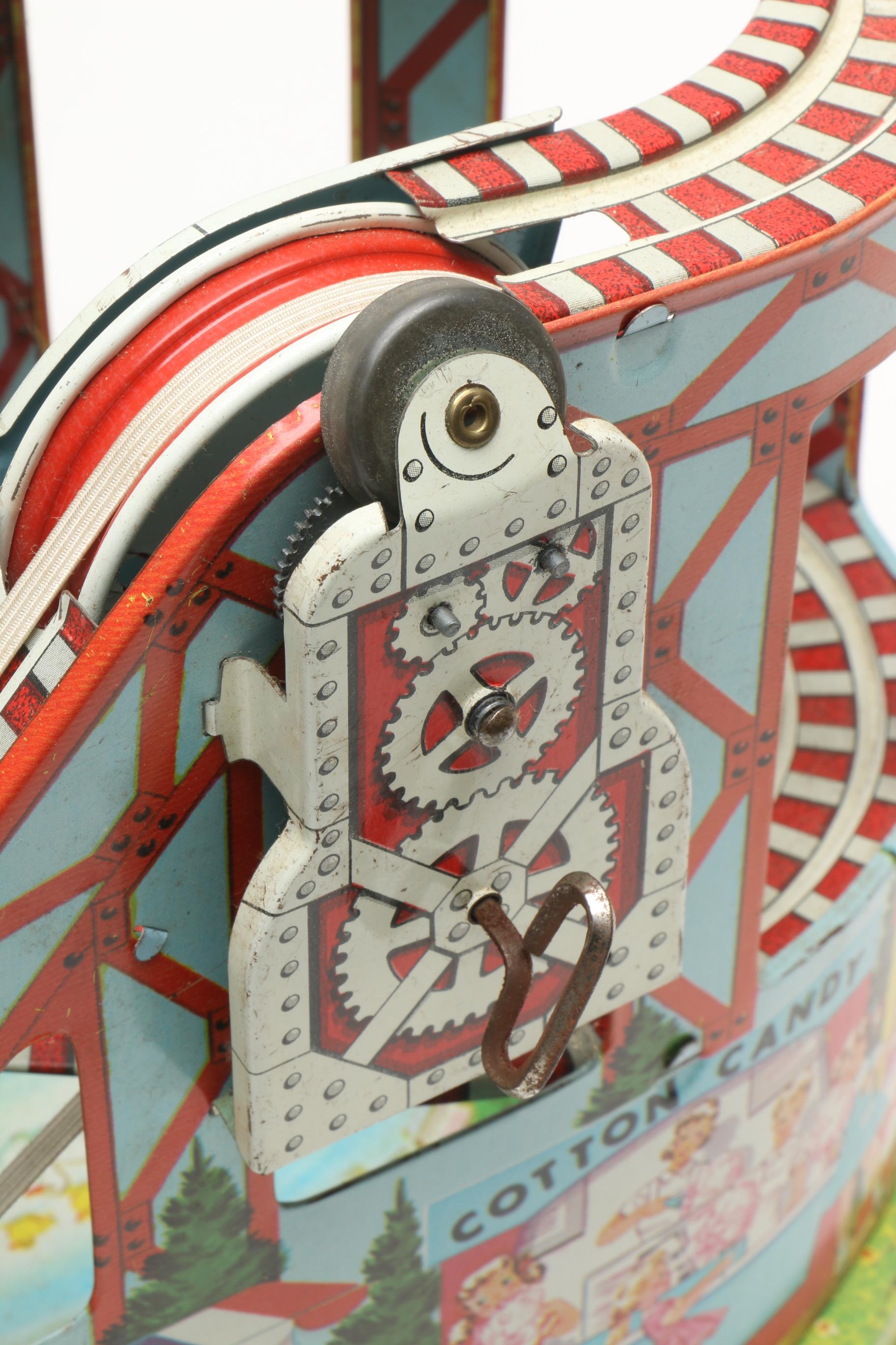 Circa 1950s J. Chein Tin Toy Roller Coaster Toy