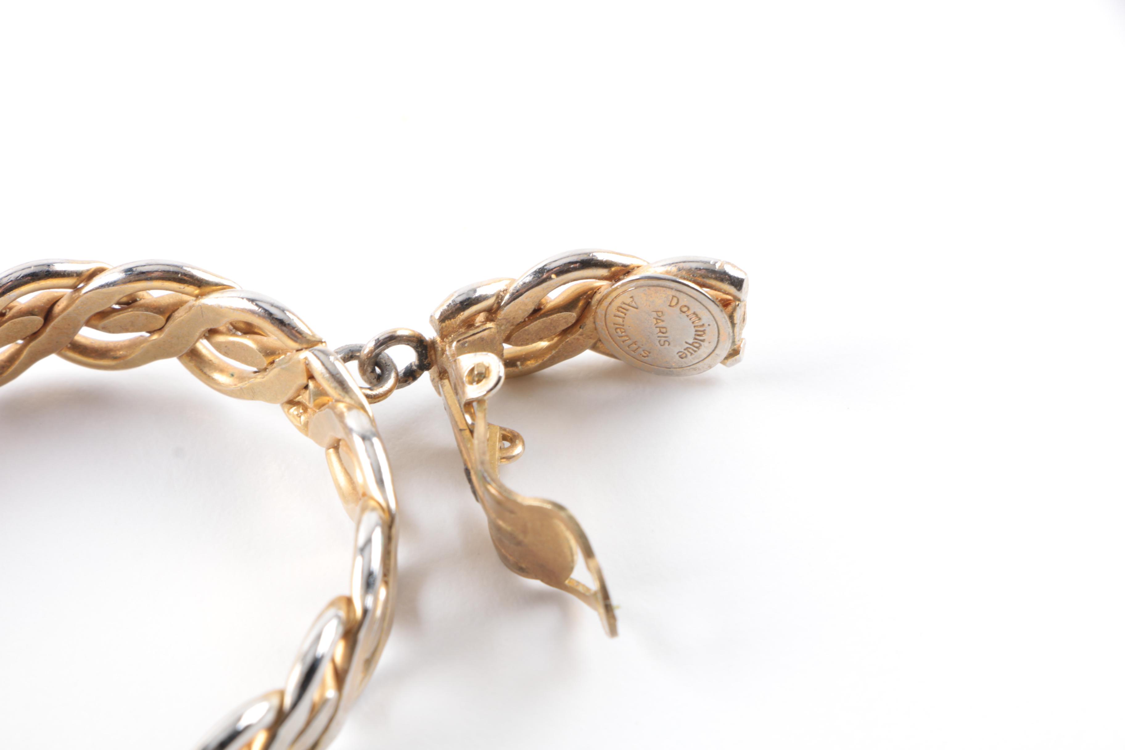 Assorted Gold Tone Costume Jewelry Including Dominique Aurientis Earrings