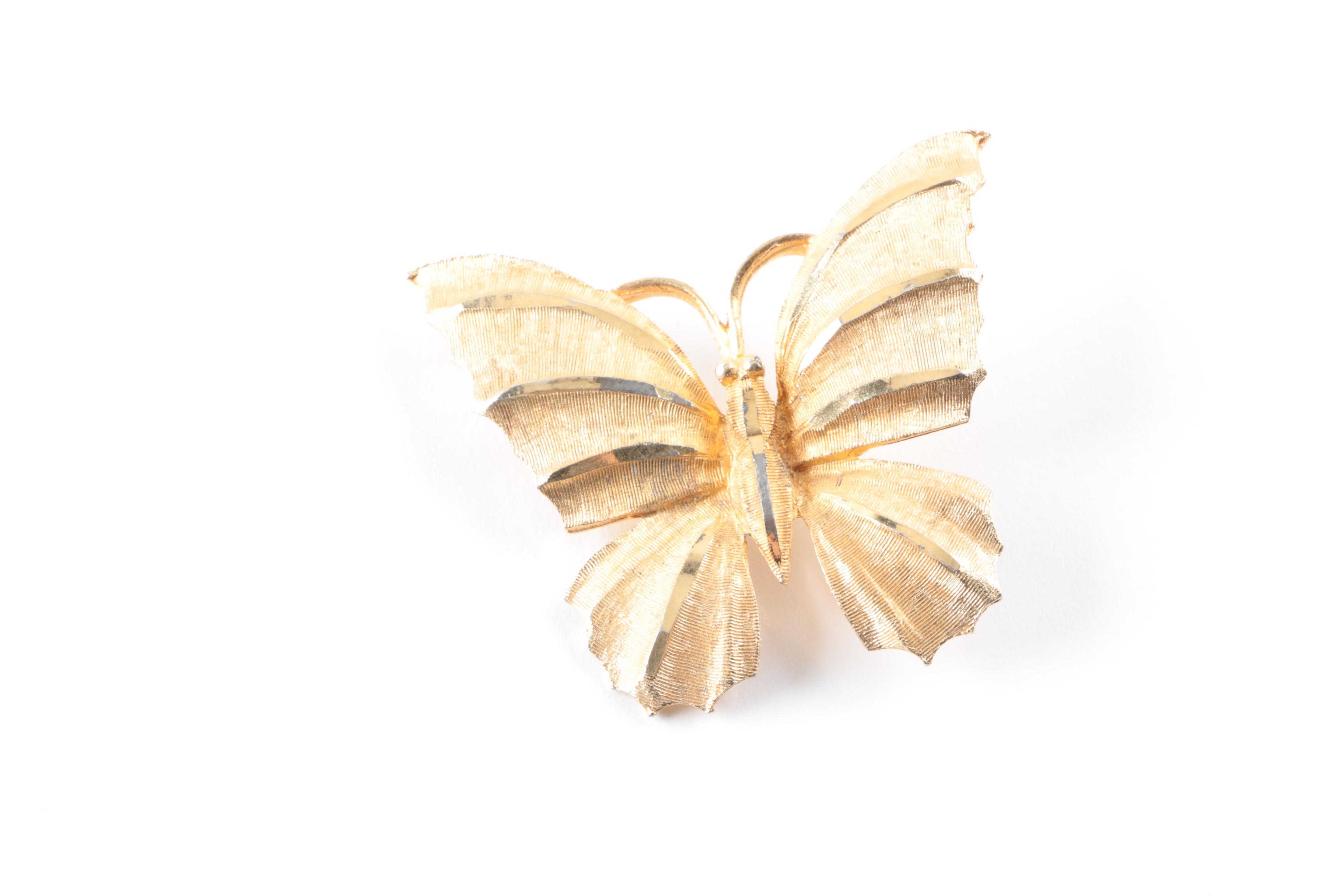 Assorted Gold Tone Costume Jewelry Including Dominique Aurientis Earrings