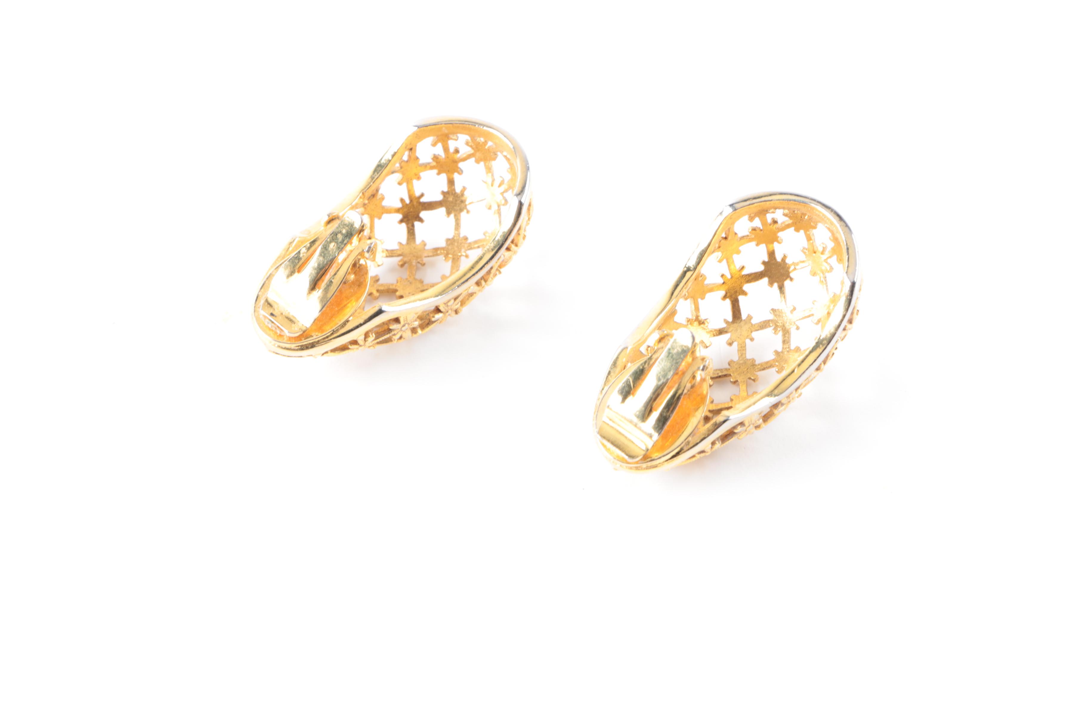 Assorted Gold Tone Costume Jewelry Including Dominique Aurientis Earrings