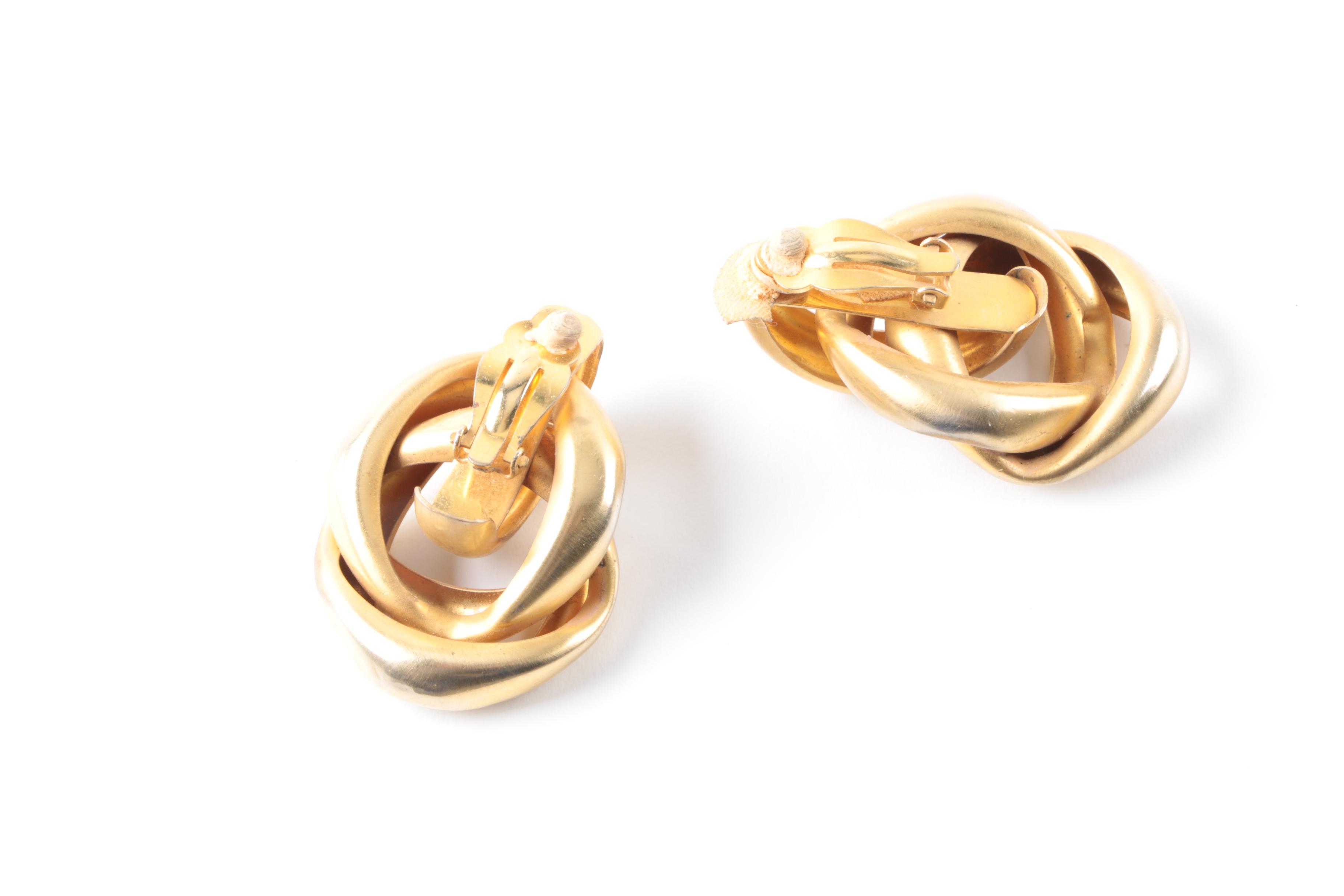 Assorted Gold Tone Costume Jewelry Including Dominique Aurientis Earrings