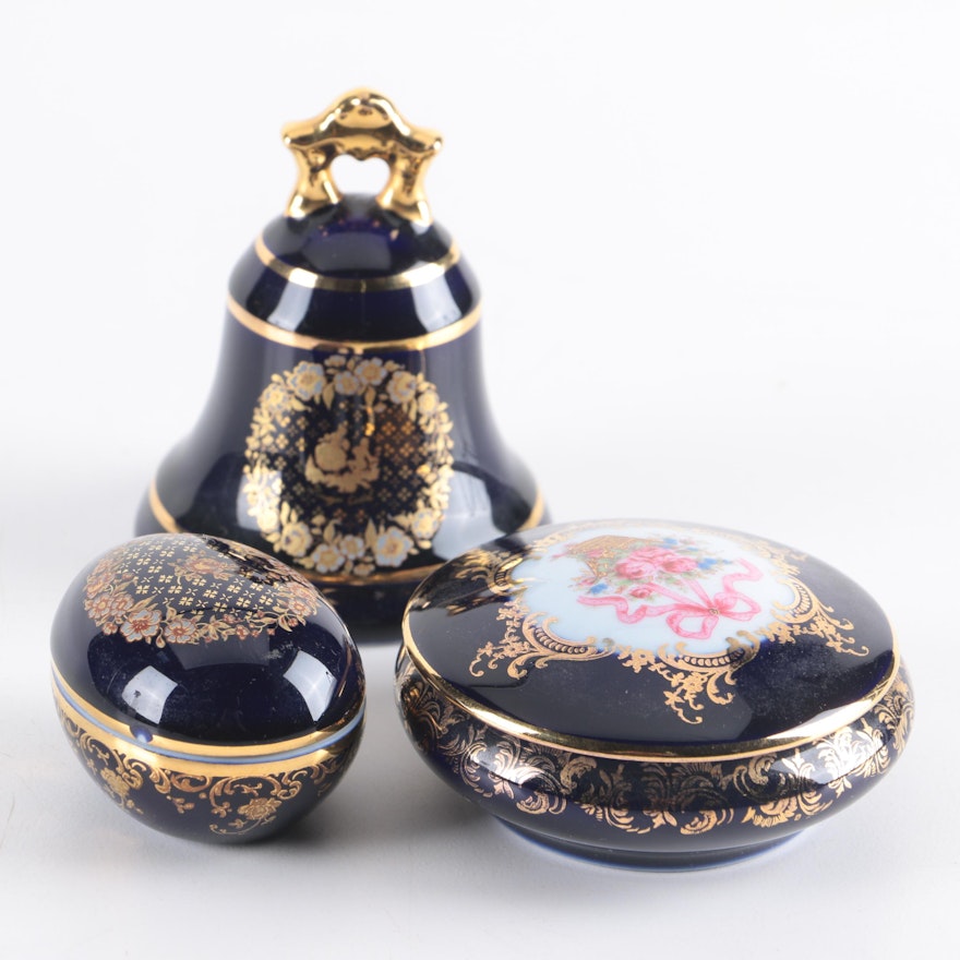 Limoges Trinket Boxes and Bell