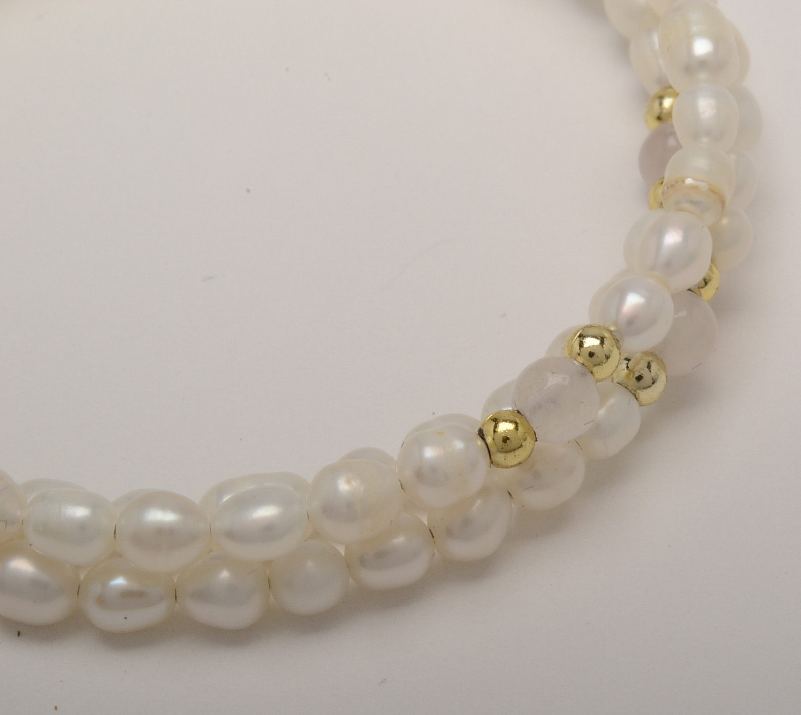 Freshwater Pearl Coil Bracelet and Silver Tone Hoop Earrings