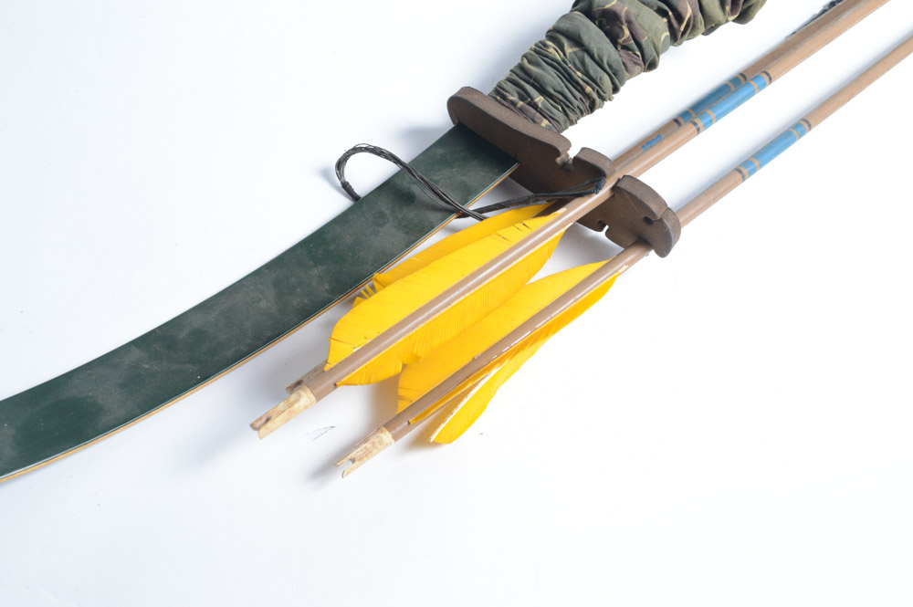 Vintage Bear Archery Recurve Bow with Arrows