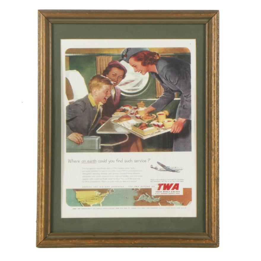 Trans World Airlines Reproduction Advertisement