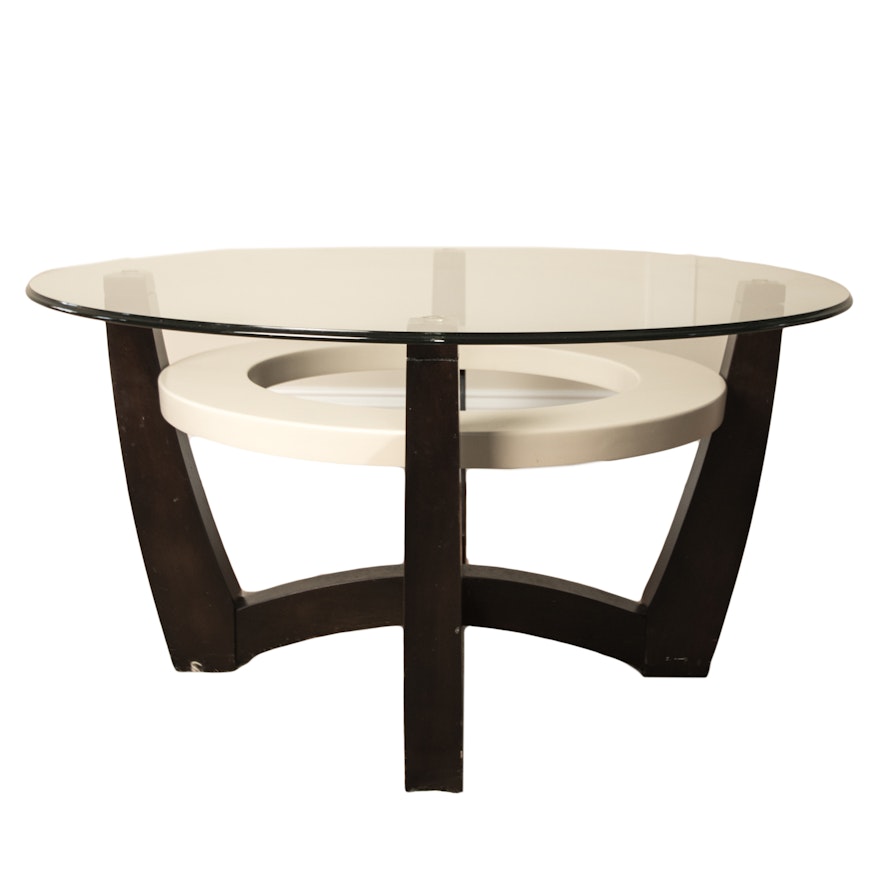 Contemporary Glass Top Occasional Table