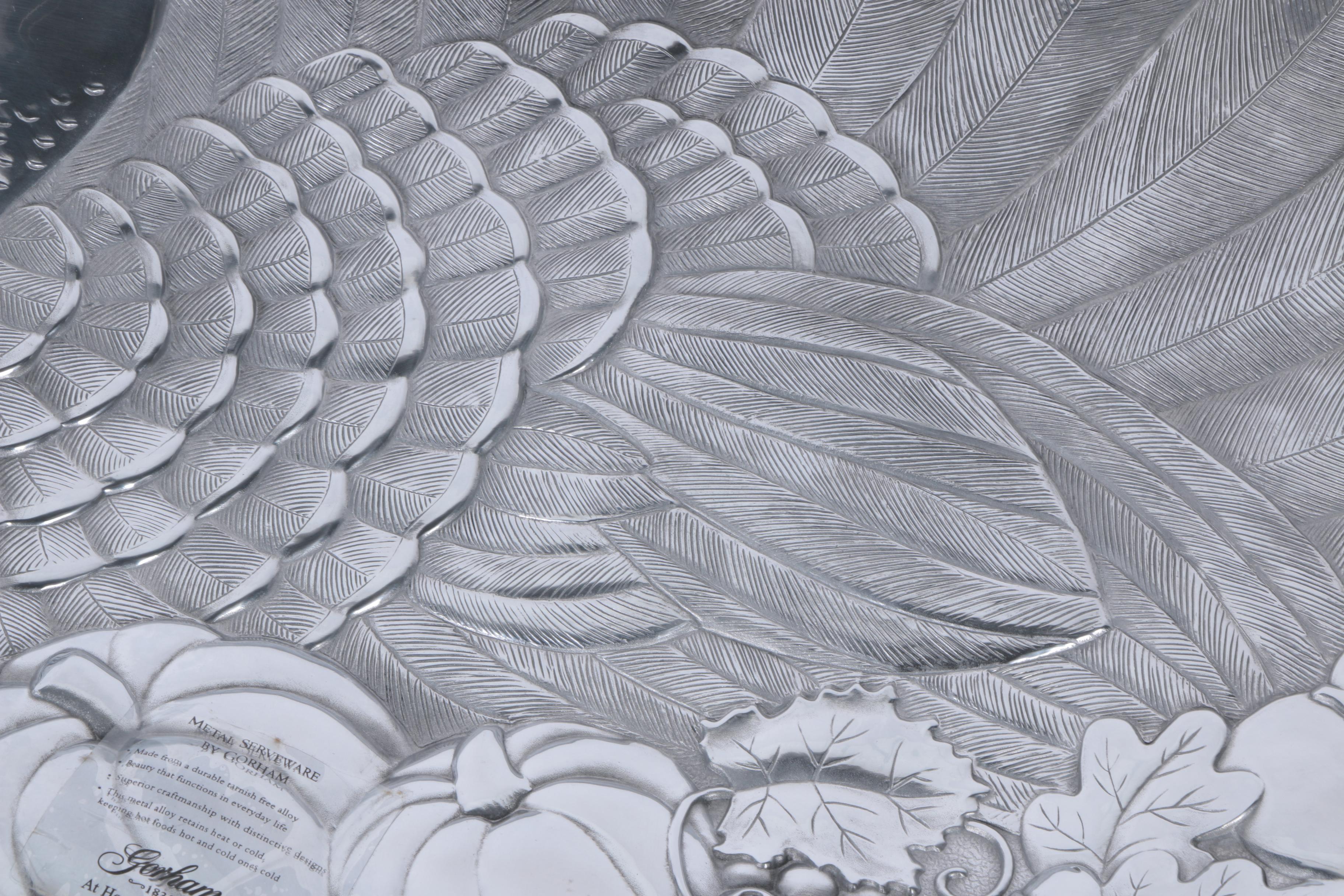 Gorham Silver Tone Turkey Platter