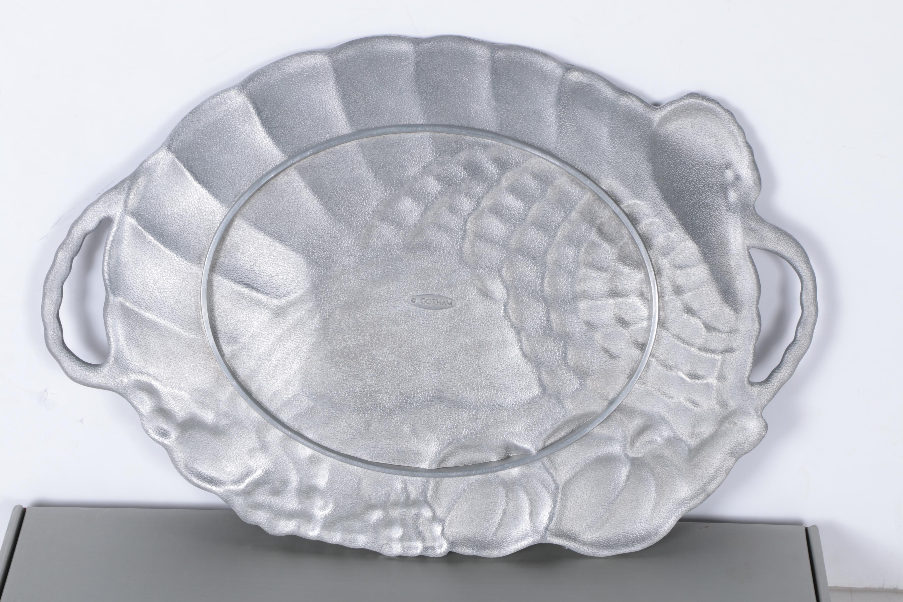 Gorham Silver Tone Turkey Platter