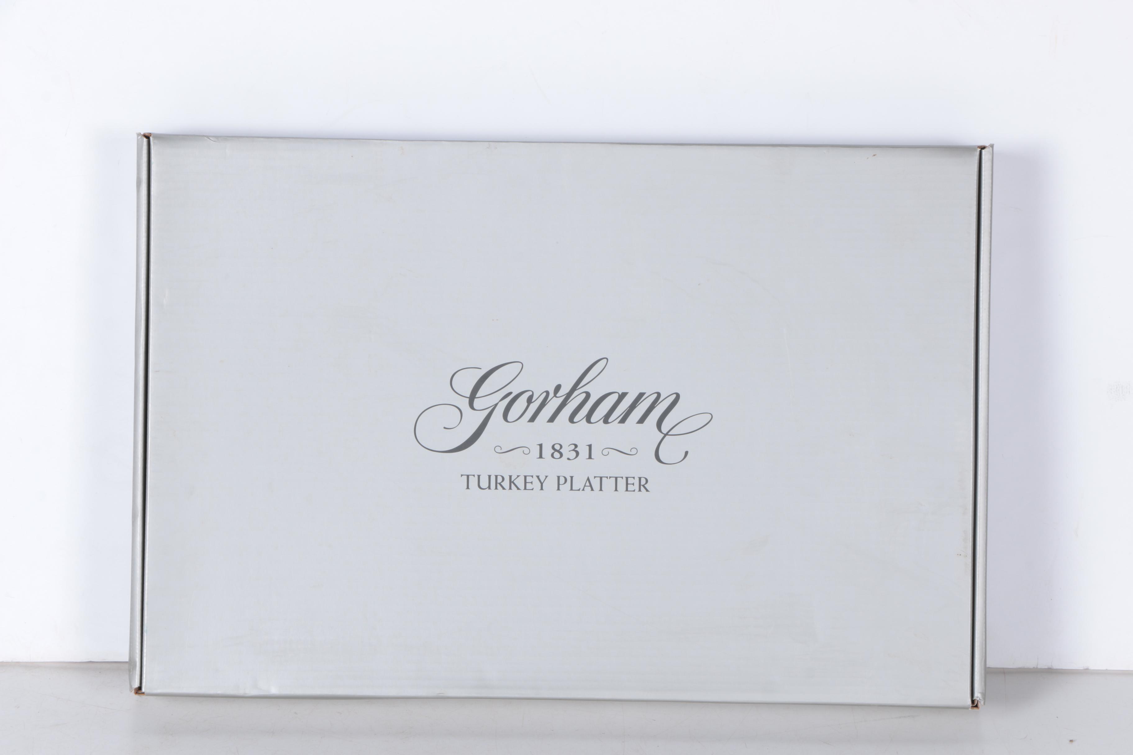 Gorham Silver Tone Turkey Platter
