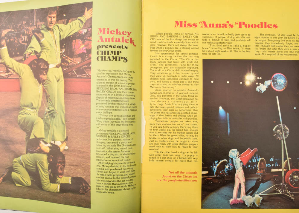 Vintage 107th Edition "Ringling Bros. and Barnum & Bailey Circus Program"