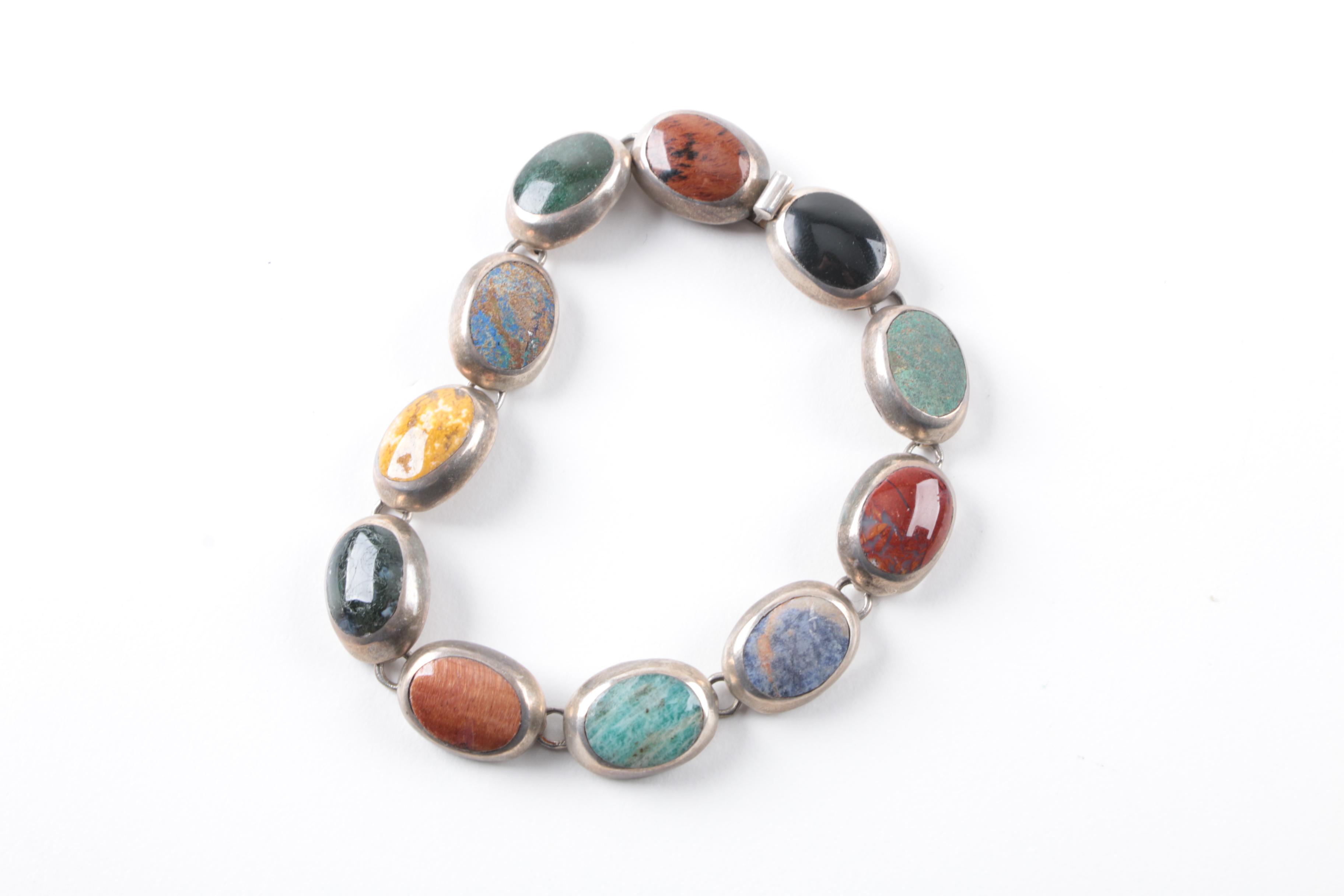 Sterling Silver "Sarda" and Mexican Jewelry Including Mixed Gemstones