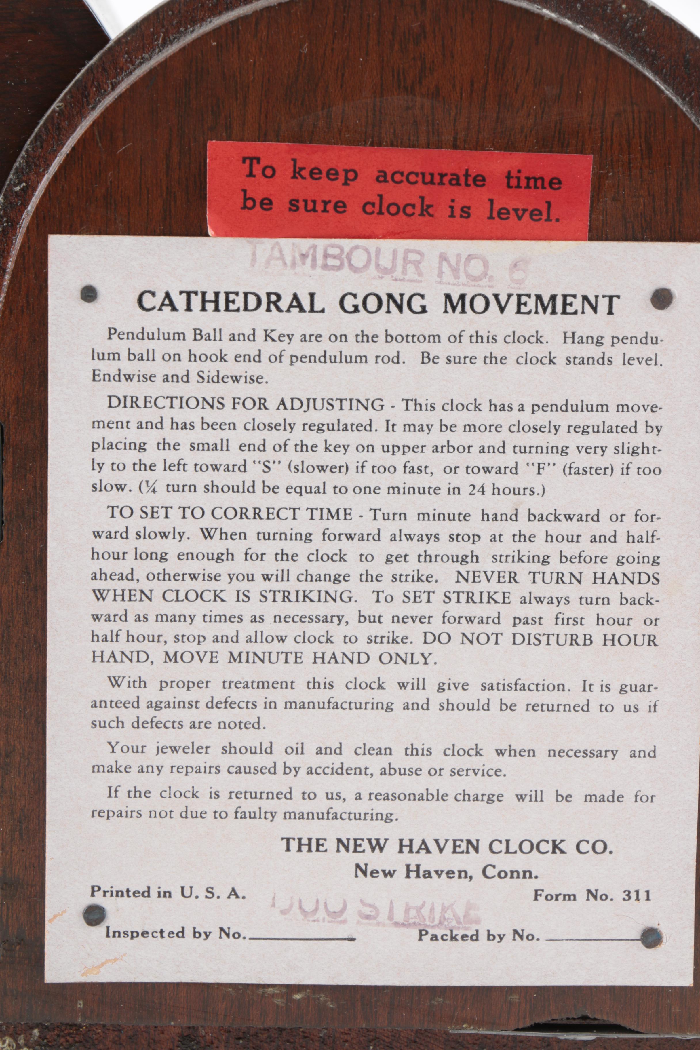 New Haven Clock Co. Mantel Clock