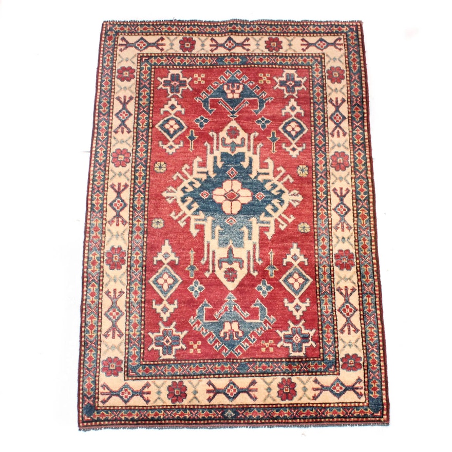 3' x 5' Fine Hand-Knotted Afghani Caucasian Kazak Rug
