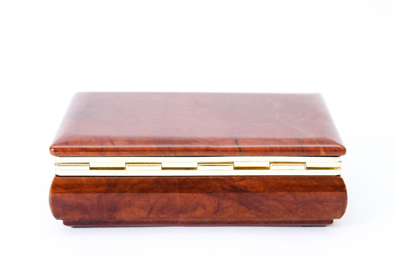 Italian Hand Carved Genuine Alabaster Trinket Box