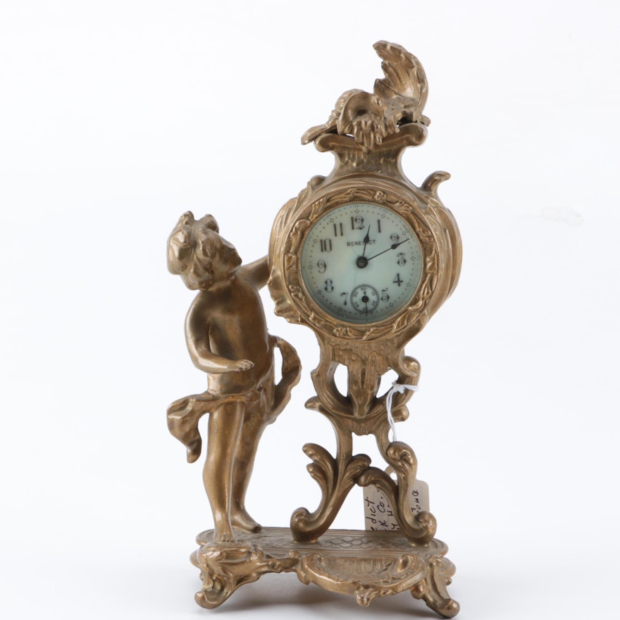 M.S. Benedict Mfg. Figural Shelf Clock