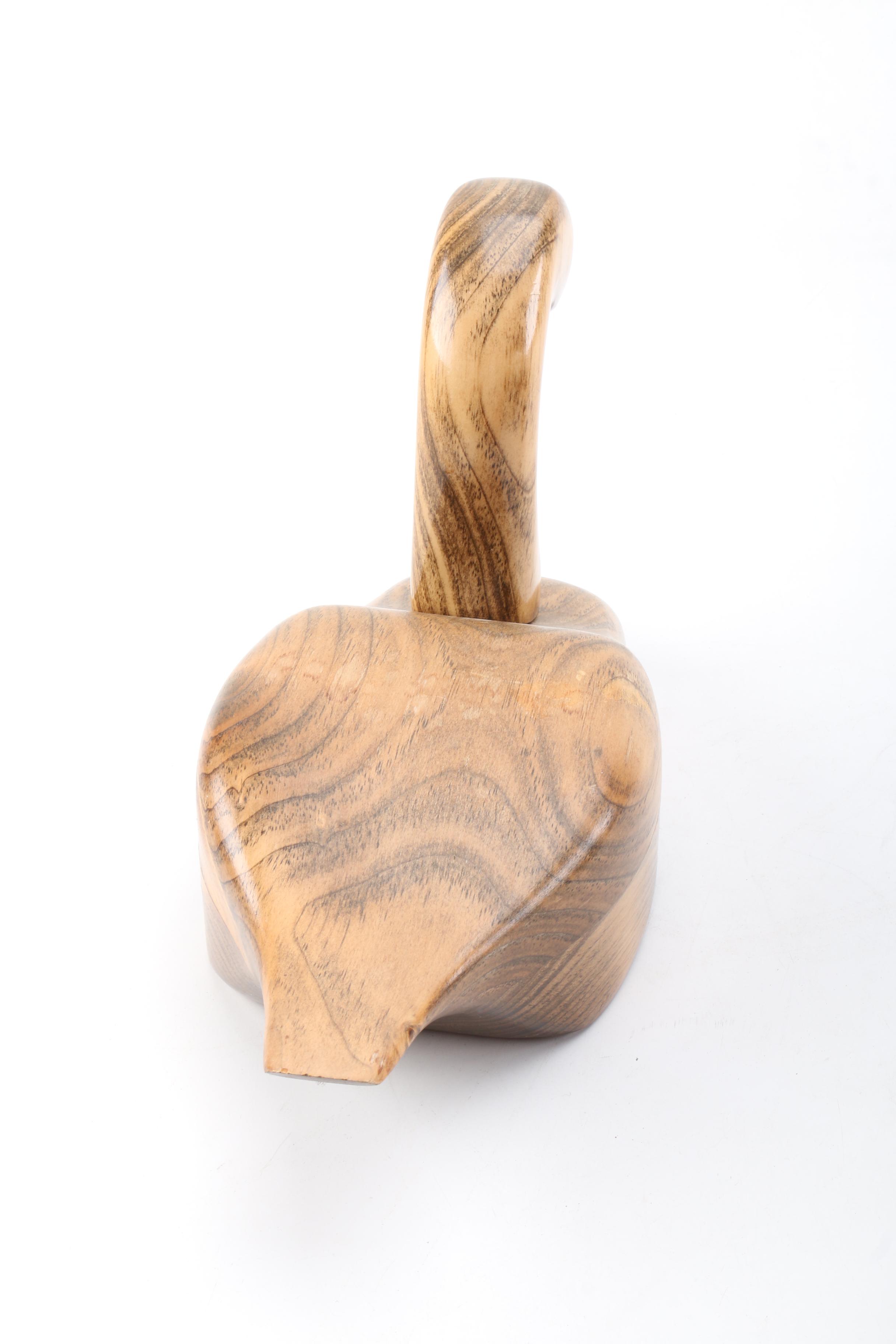 Carved Wood Duck Figurine and Painted Wood Decoy Style Figurine