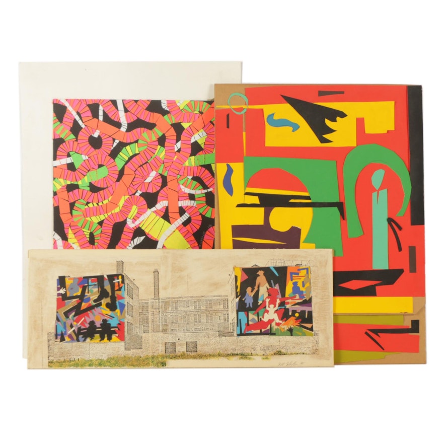 Bill Schiffer Abstract Paper Collages