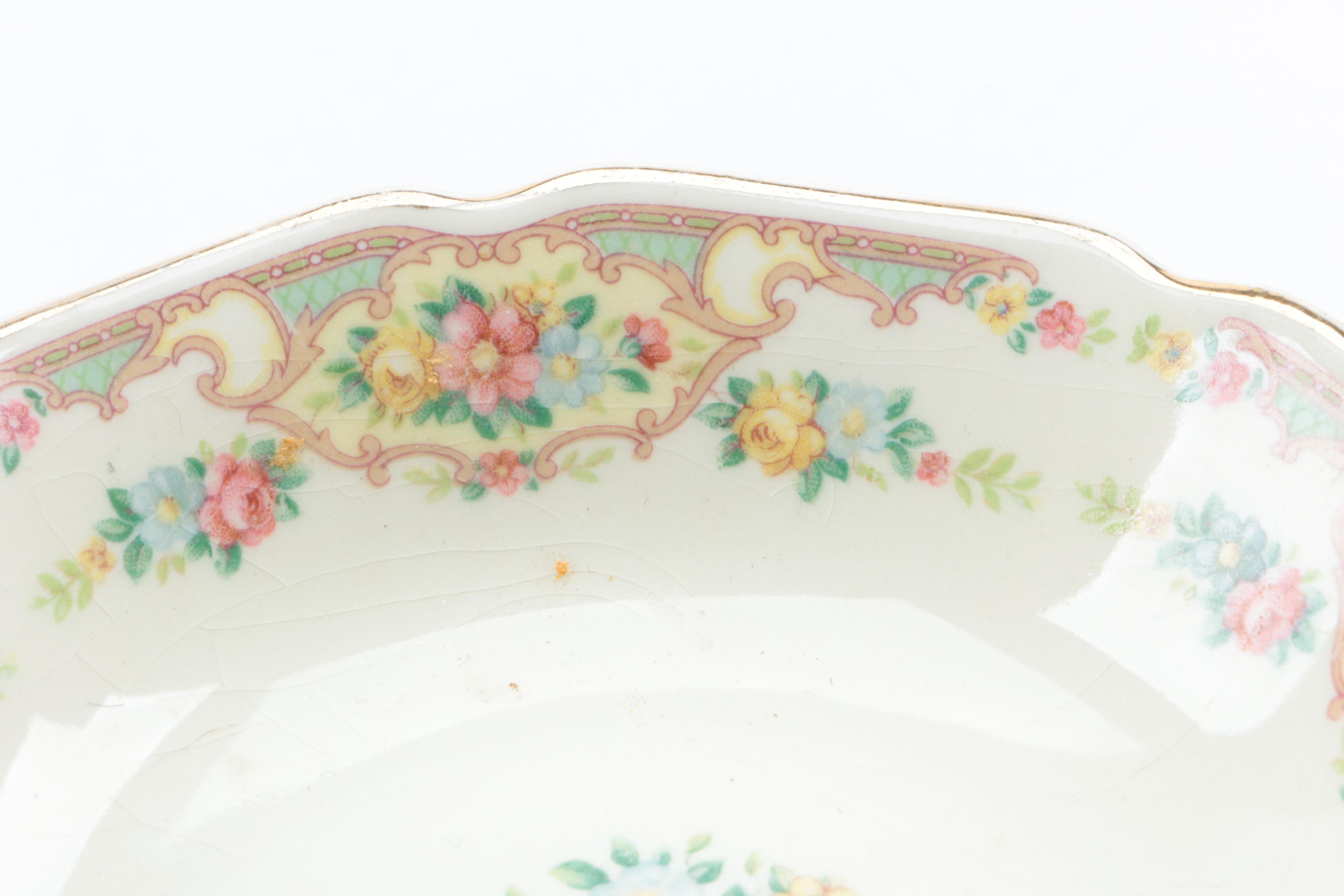 Floral Ceramic Tableware Featuring Mount Clemens Pottery