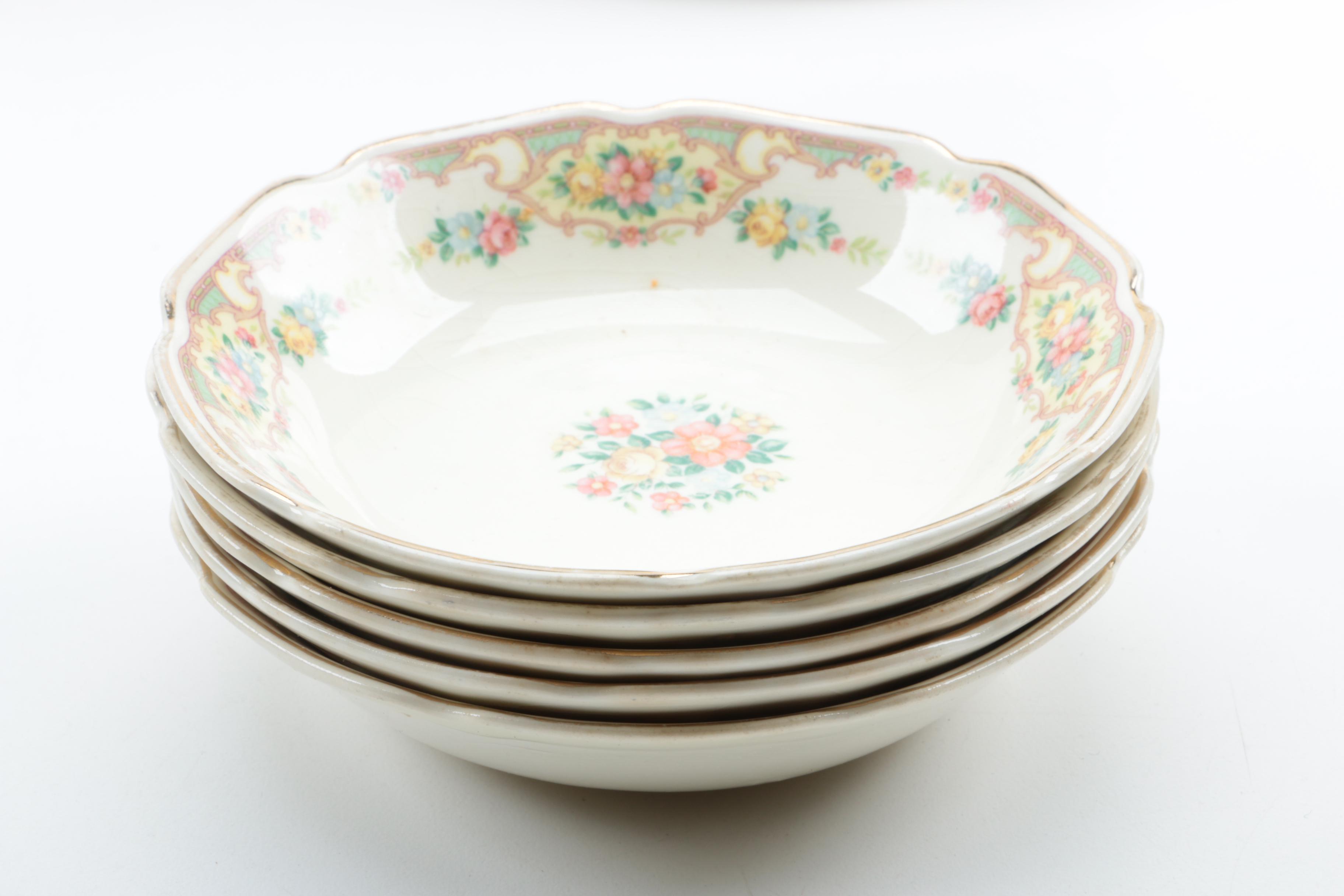 Floral Ceramic Tableware Featuring Mount Clemens Pottery