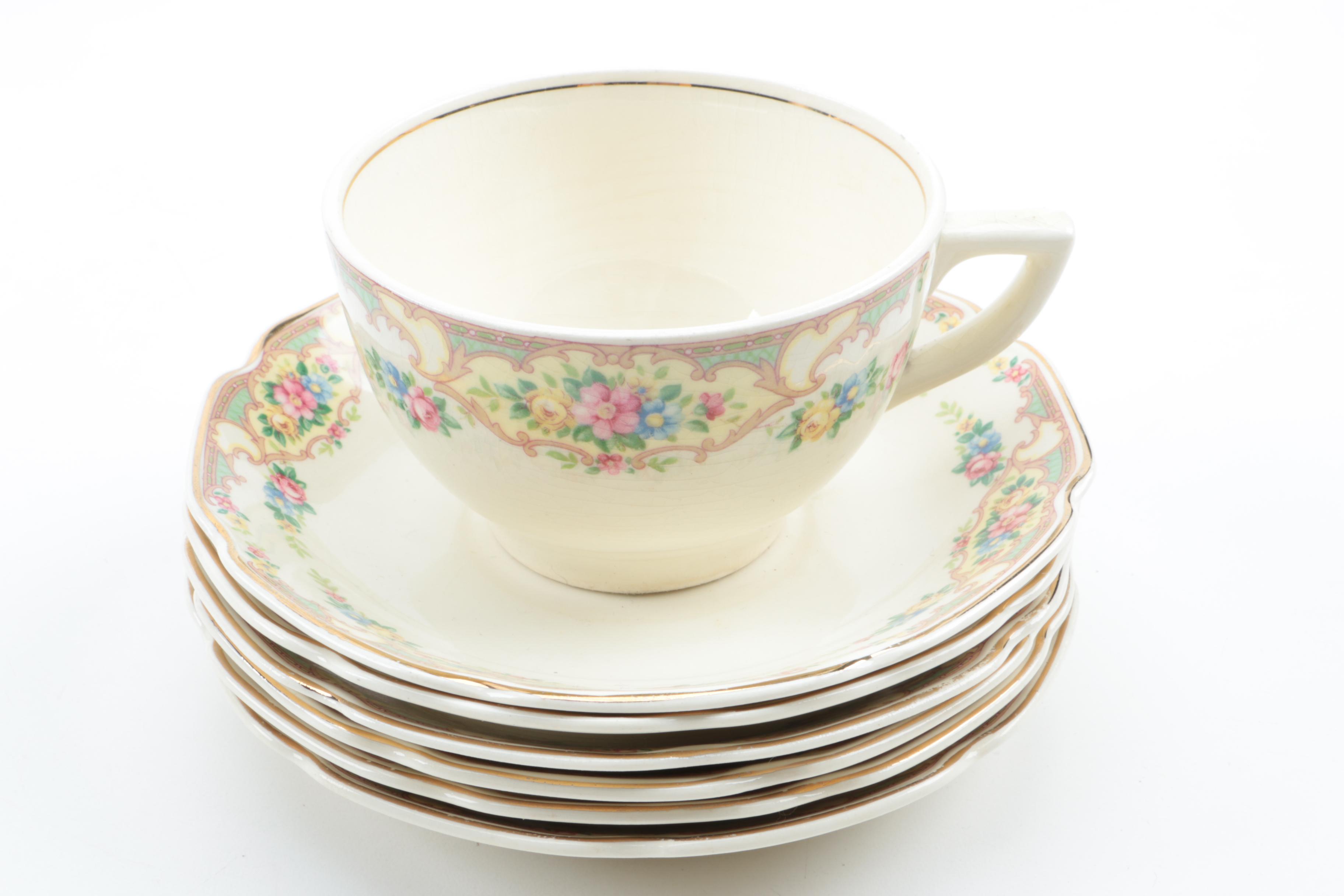 Floral Ceramic Tableware Featuring Mount Clemens Pottery