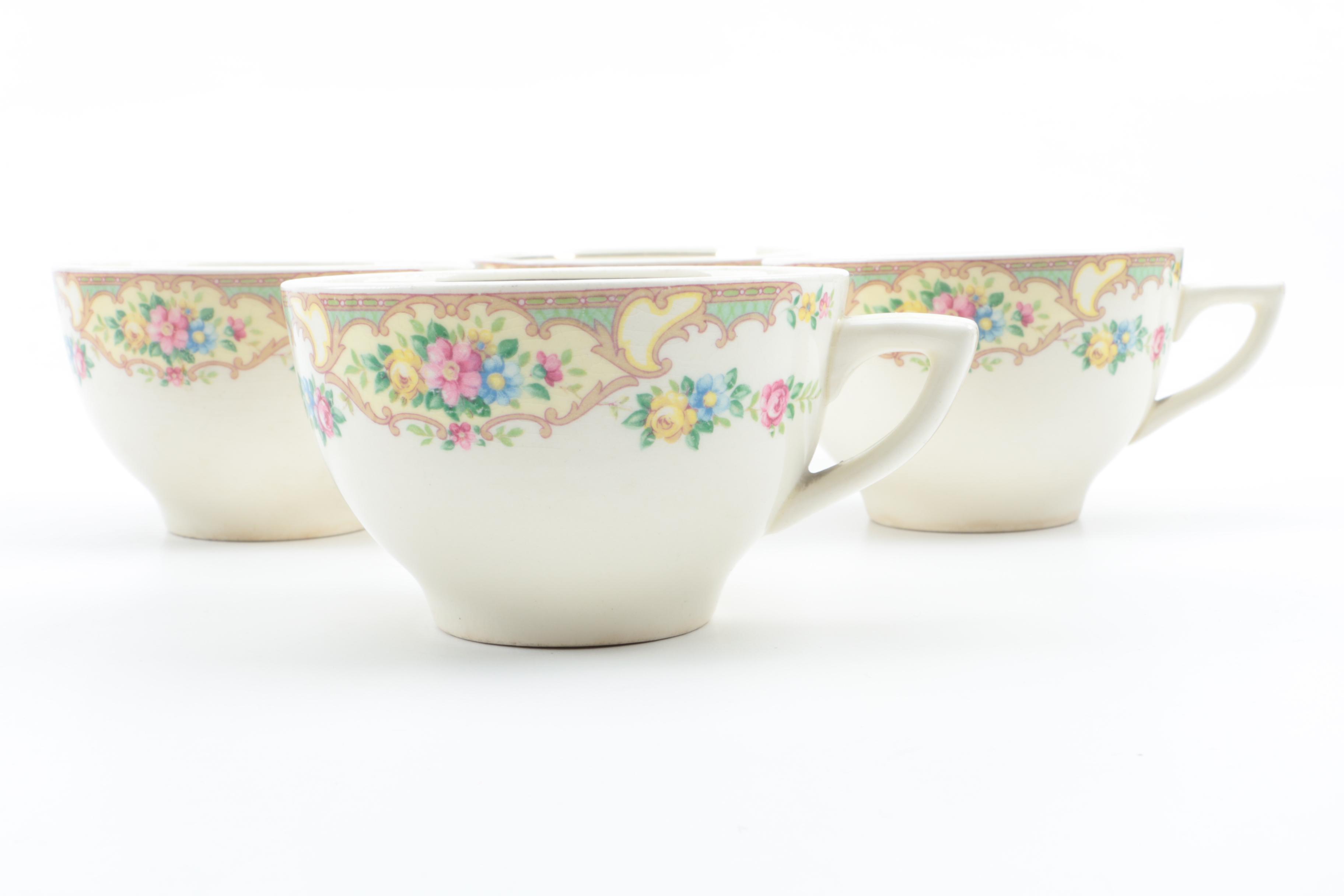 Floral Ceramic Tableware Featuring Mount Clemens Pottery