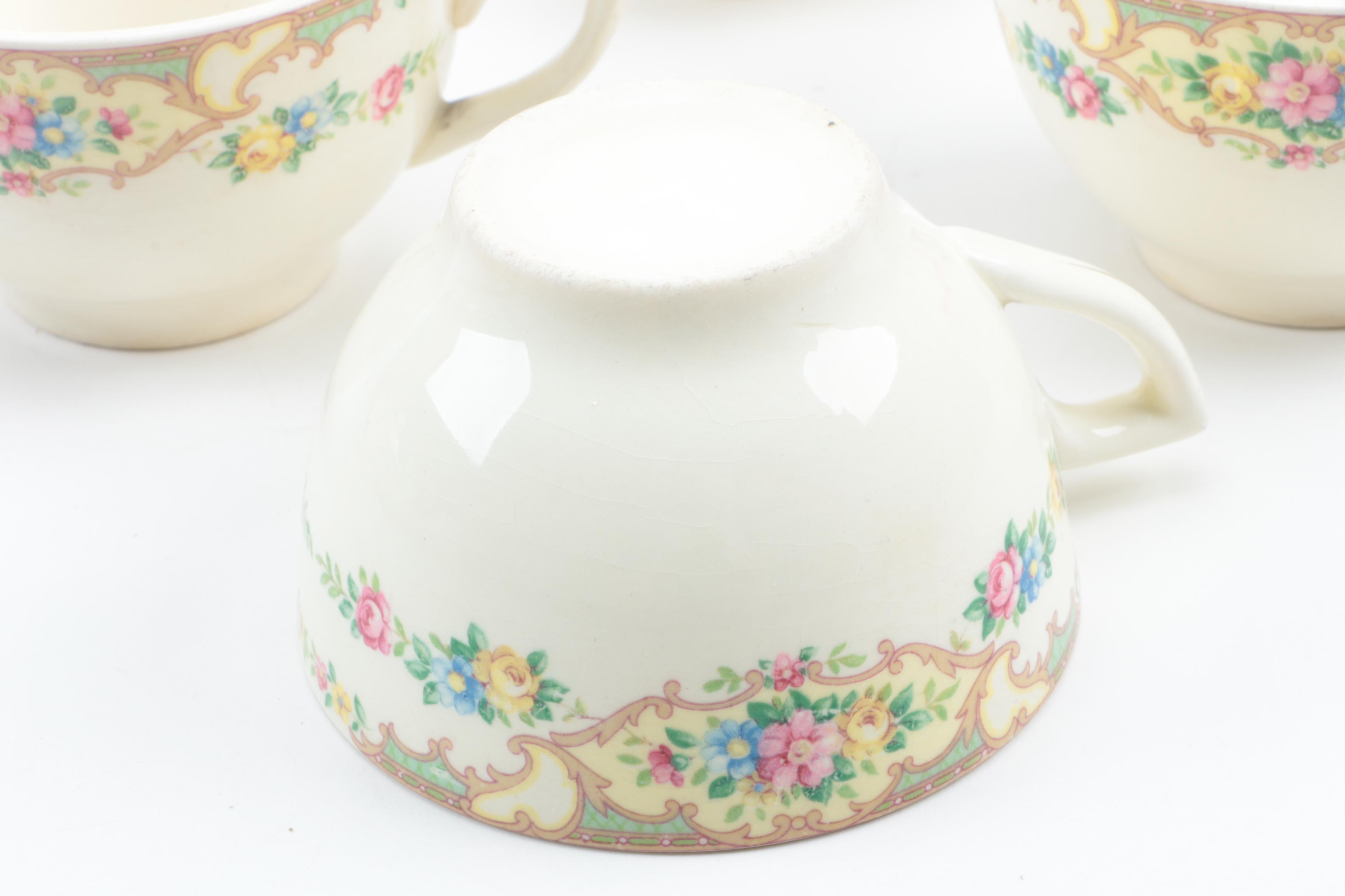 Floral Ceramic Tableware Featuring Mount Clemens Pottery