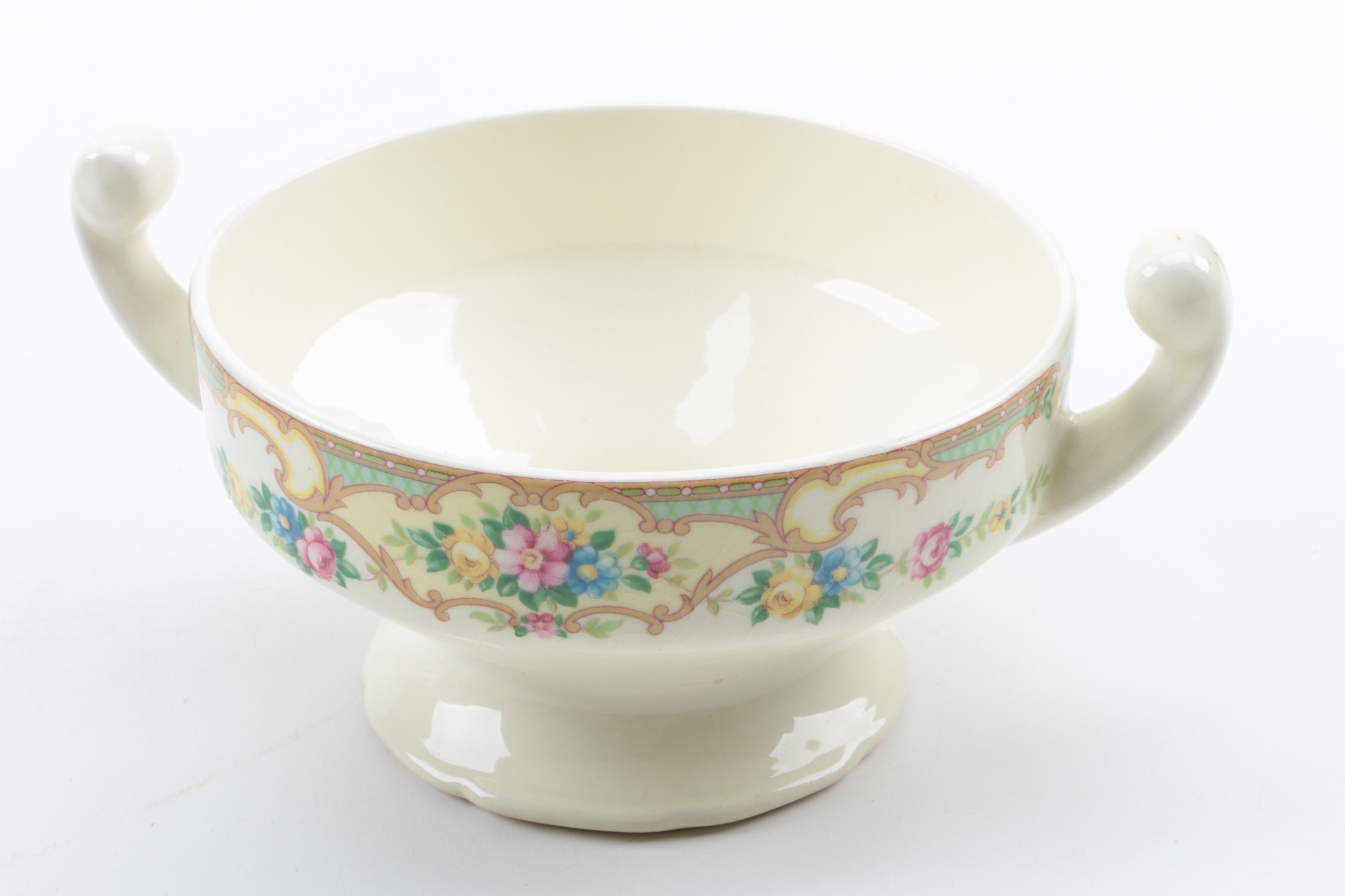 Floral Ceramic Tableware Featuring Mount Clemens Pottery