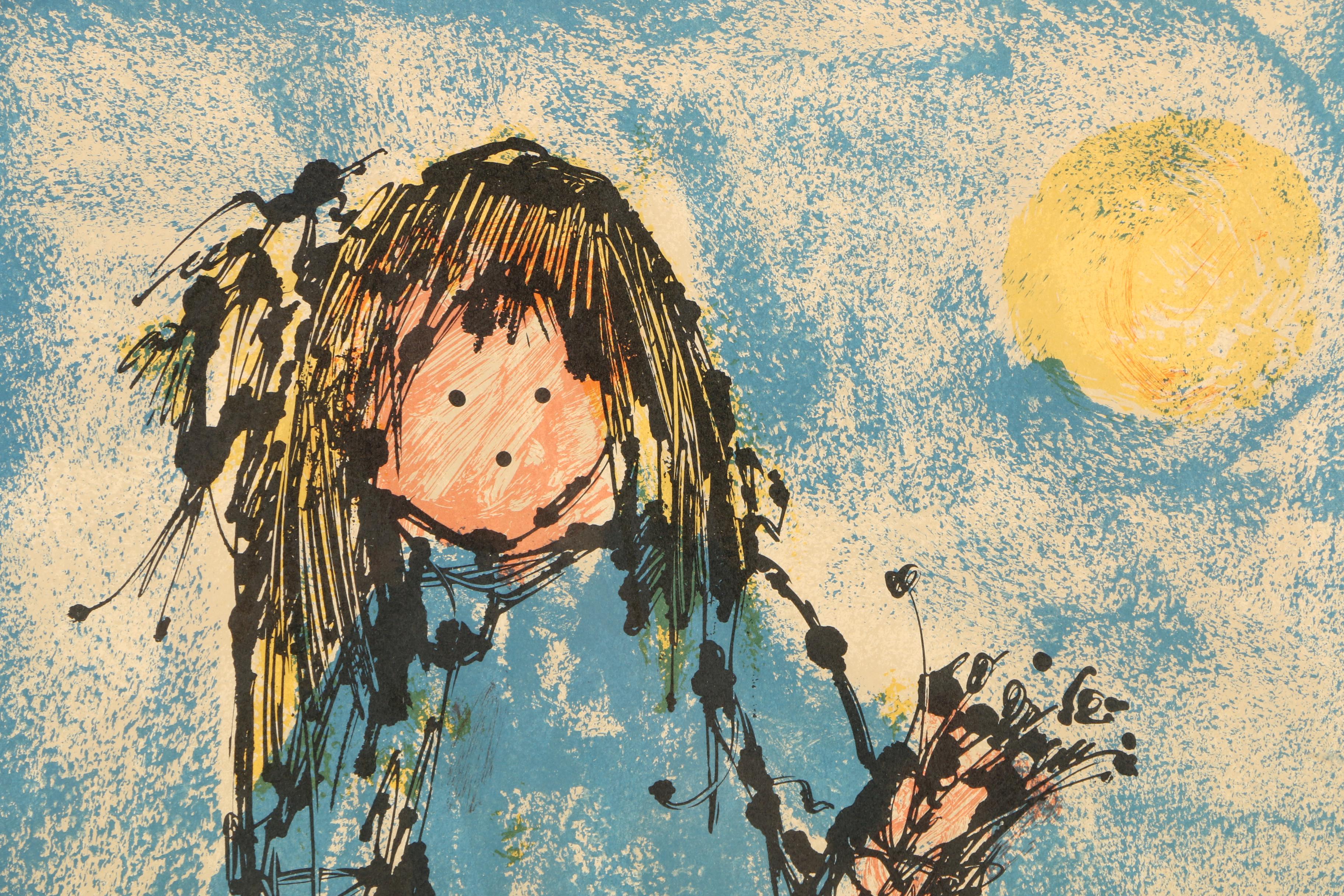 Yanni Posnakoff 1969 Color Lithograph "Carri"