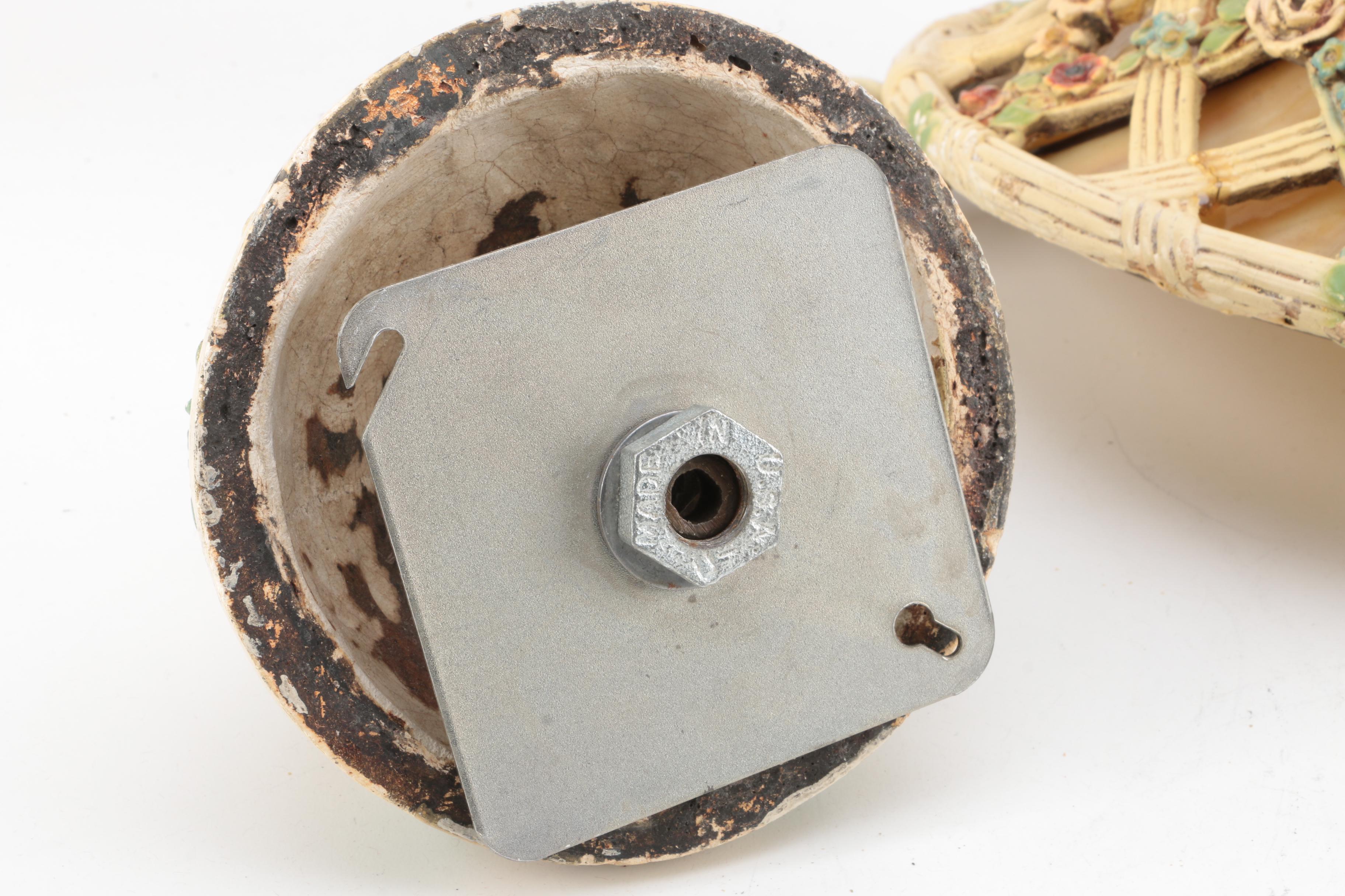 Vintage Painted Metal Basket Ceiling Light