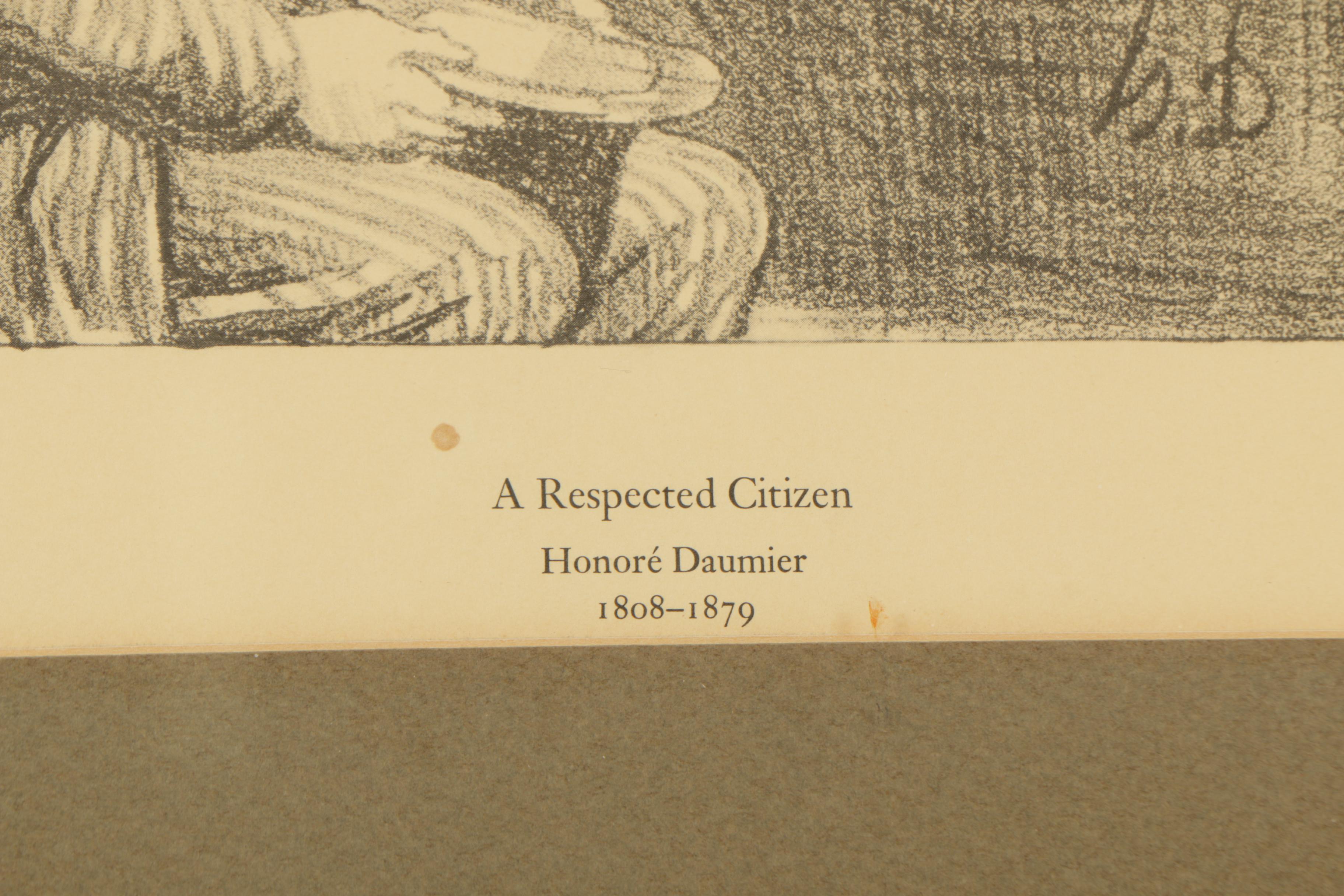 "A Respected Citizen" Photo Offset Print After Honore Daumier