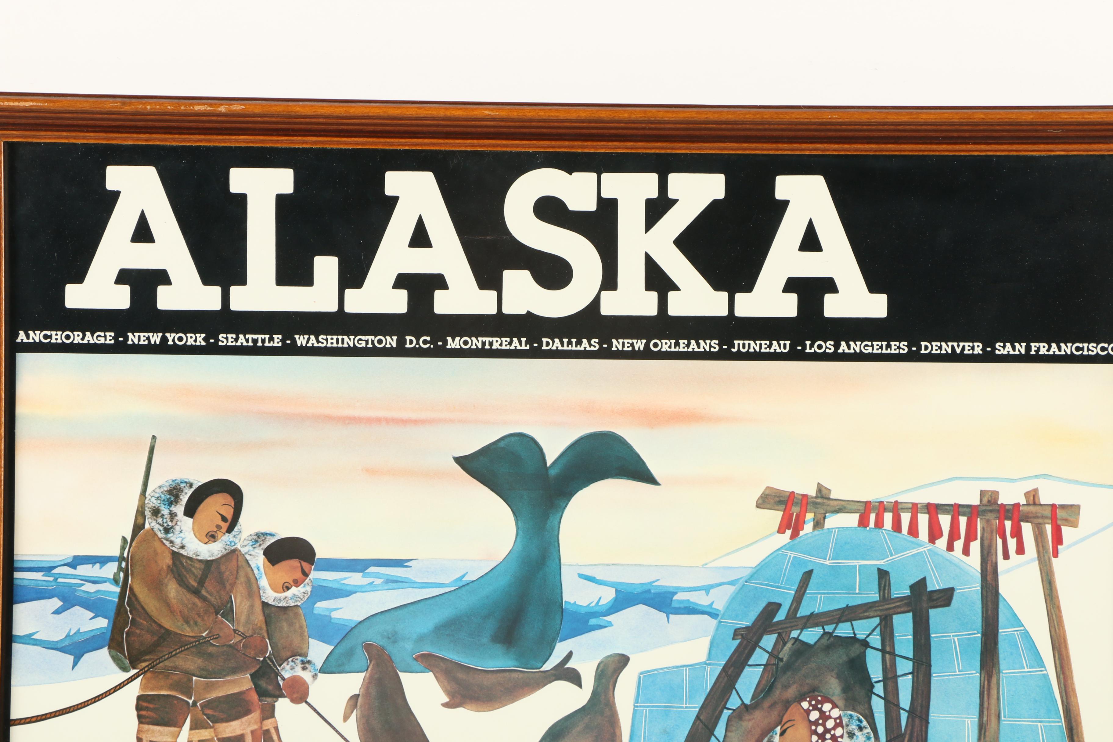 Offset Lithograph Poster After Anna Huong "Life of the Eskimo, Alaska"