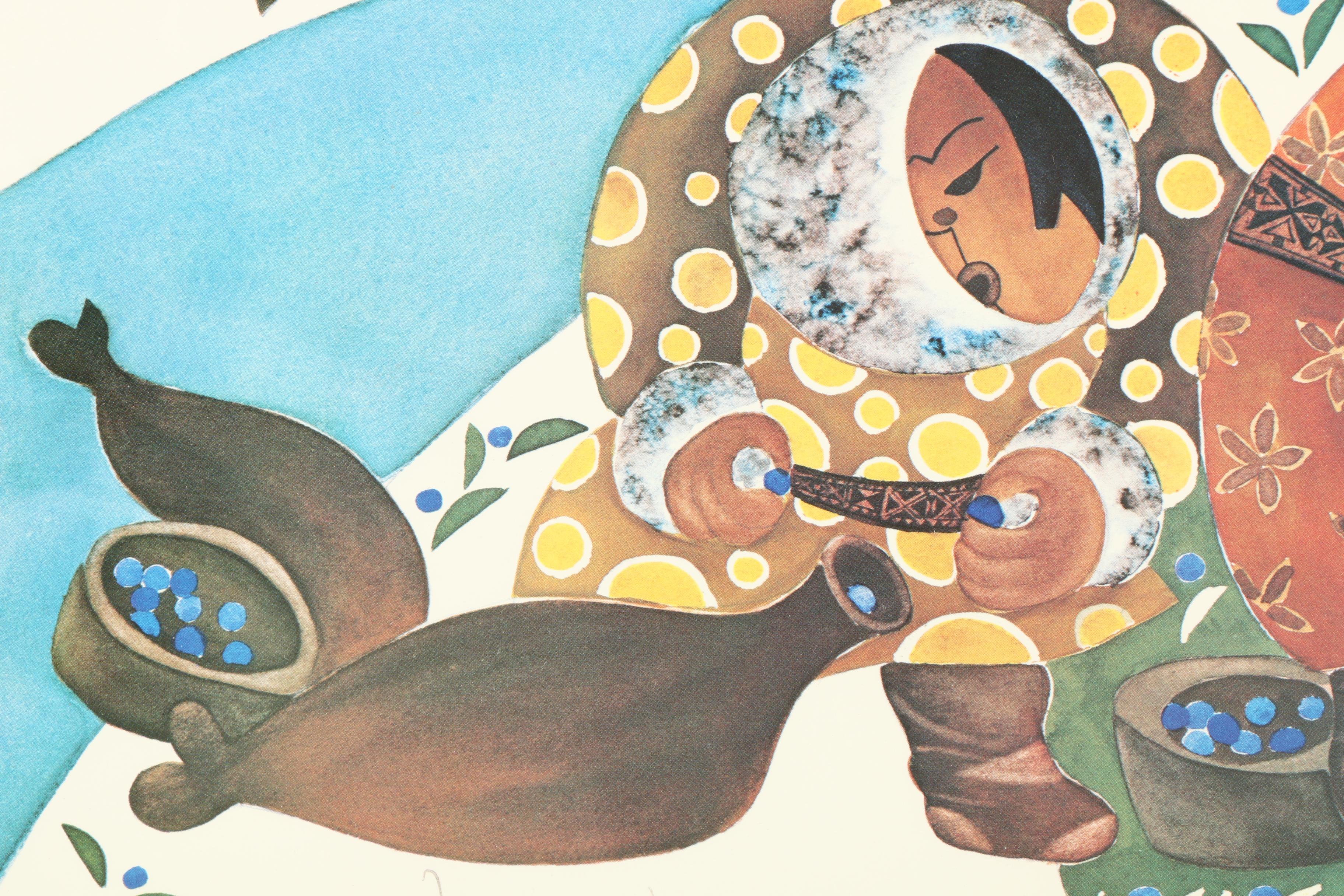 Offset Lithograph Poster After Anna Huong "Life of the Eskimo, Alaska"