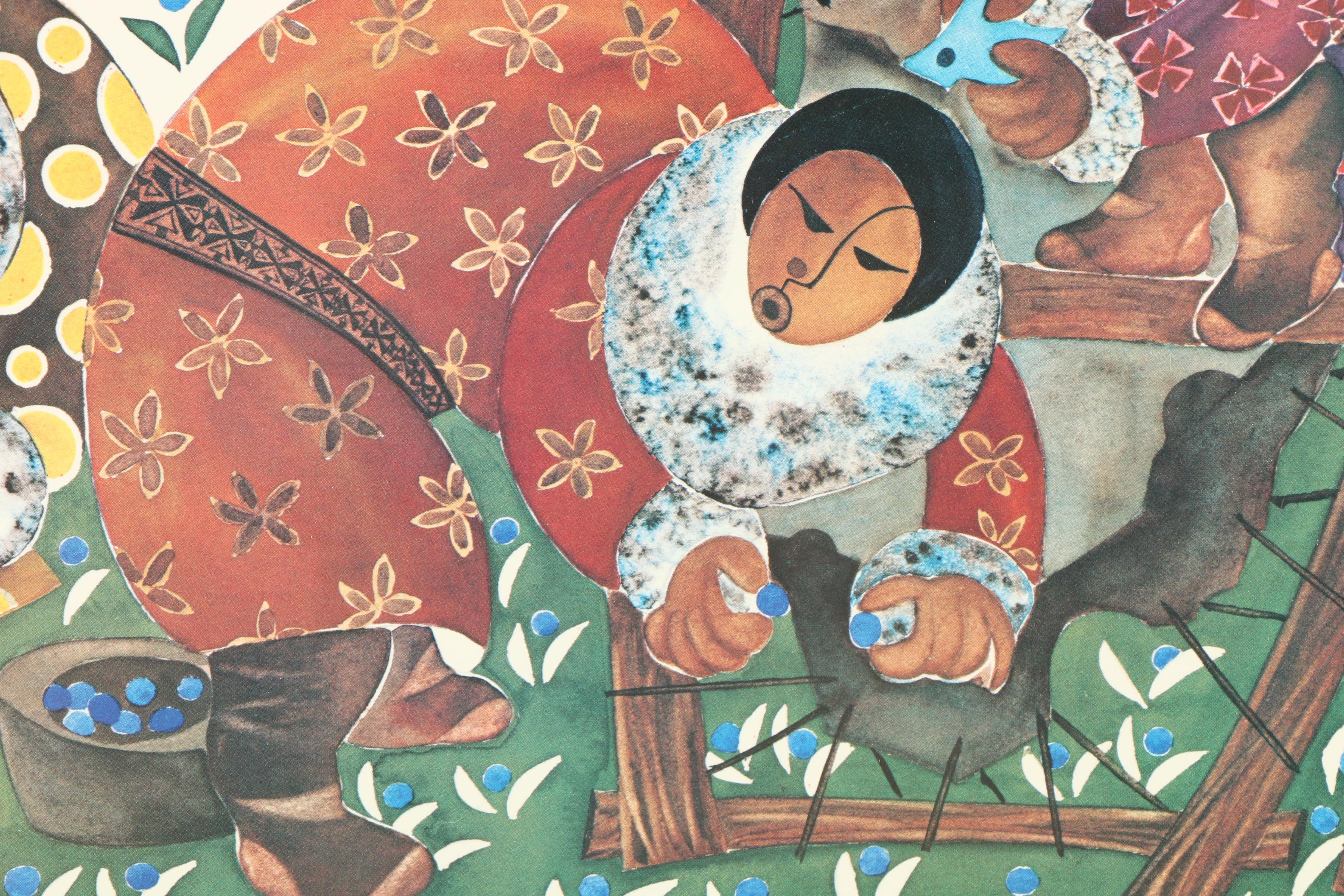 Offset Lithograph Poster After Anna Huong "Life of the Eskimo, Alaska"