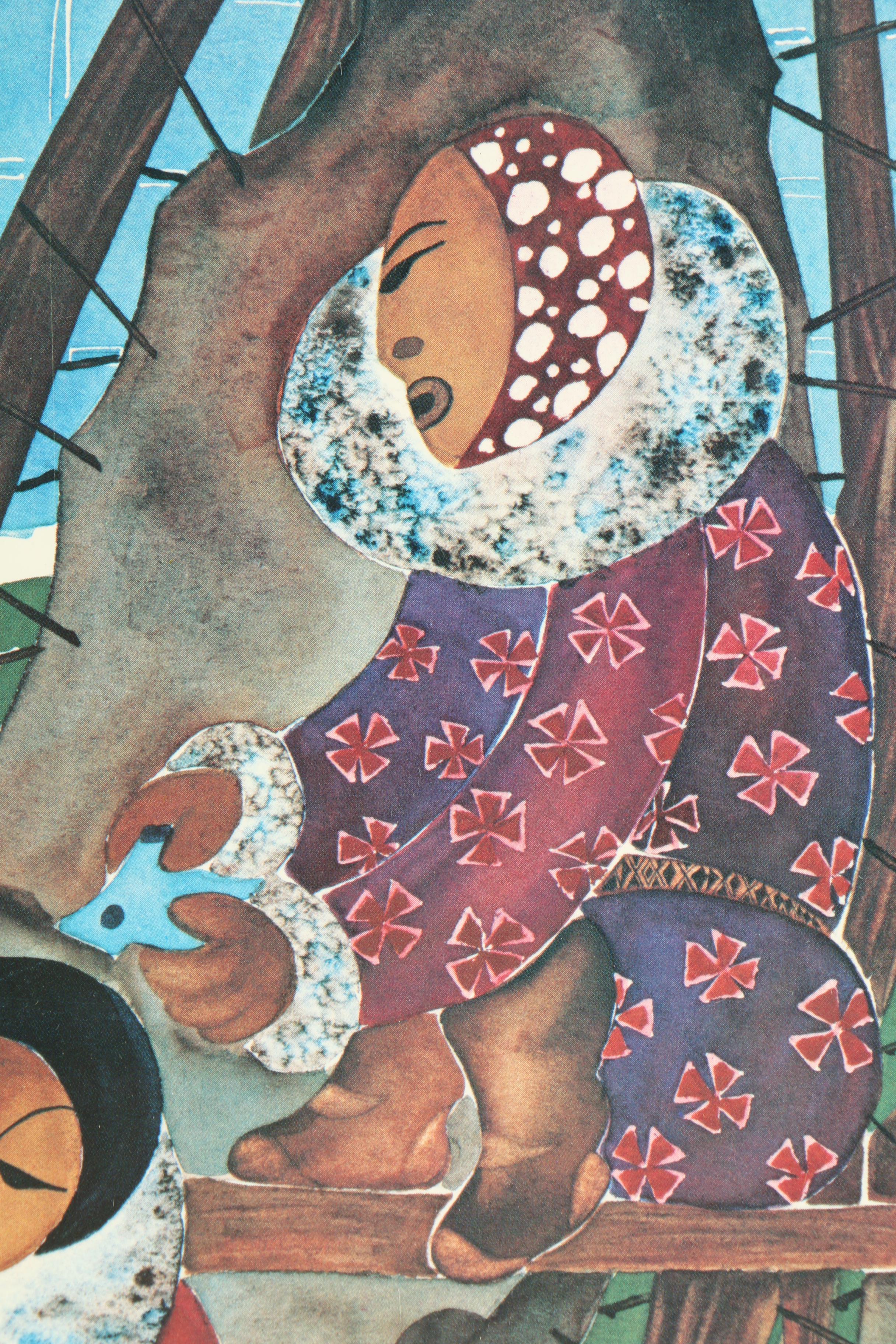 Offset Lithograph Poster After Anna Huong "Life of the Eskimo, Alaska"