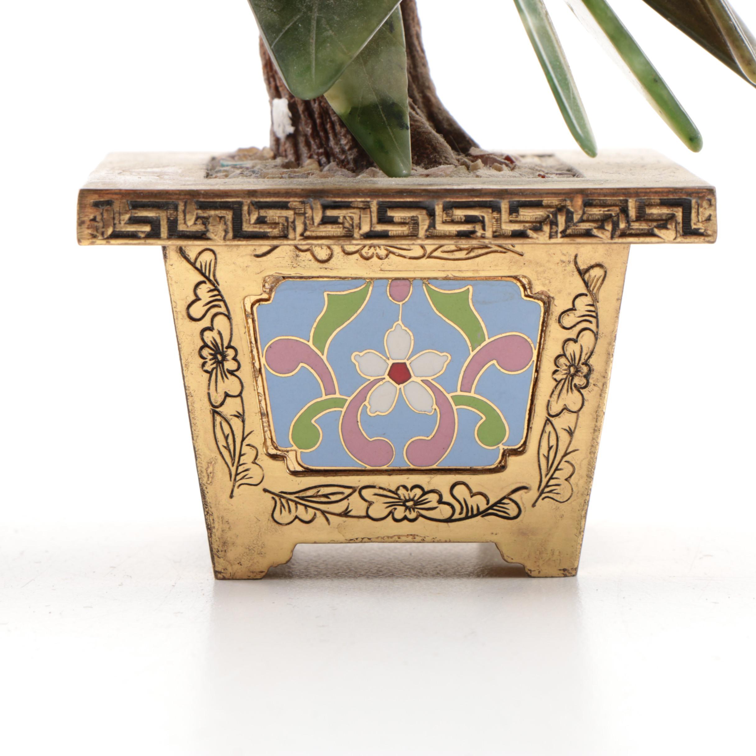 Asian Style Floral Ceramic Bonsai Decor