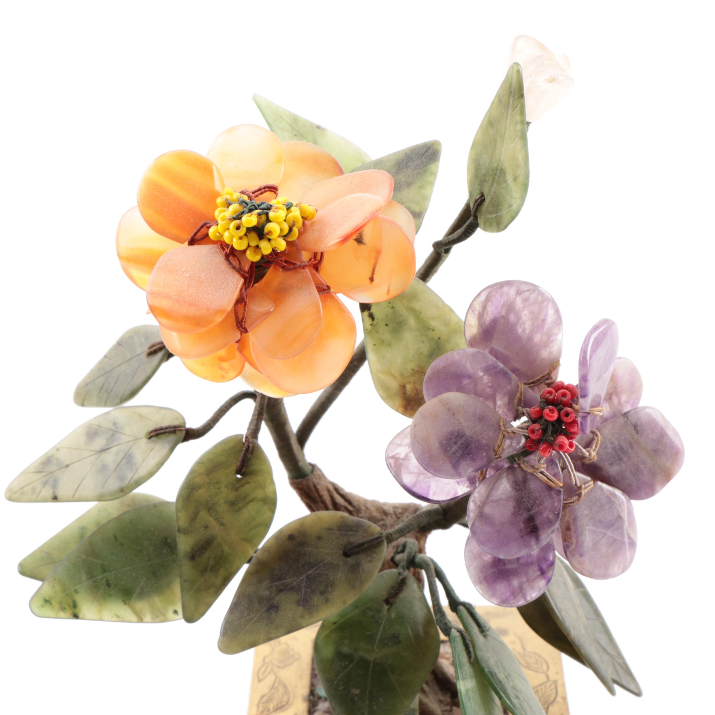 Asian Style Floral Ceramic Bonsai Decor