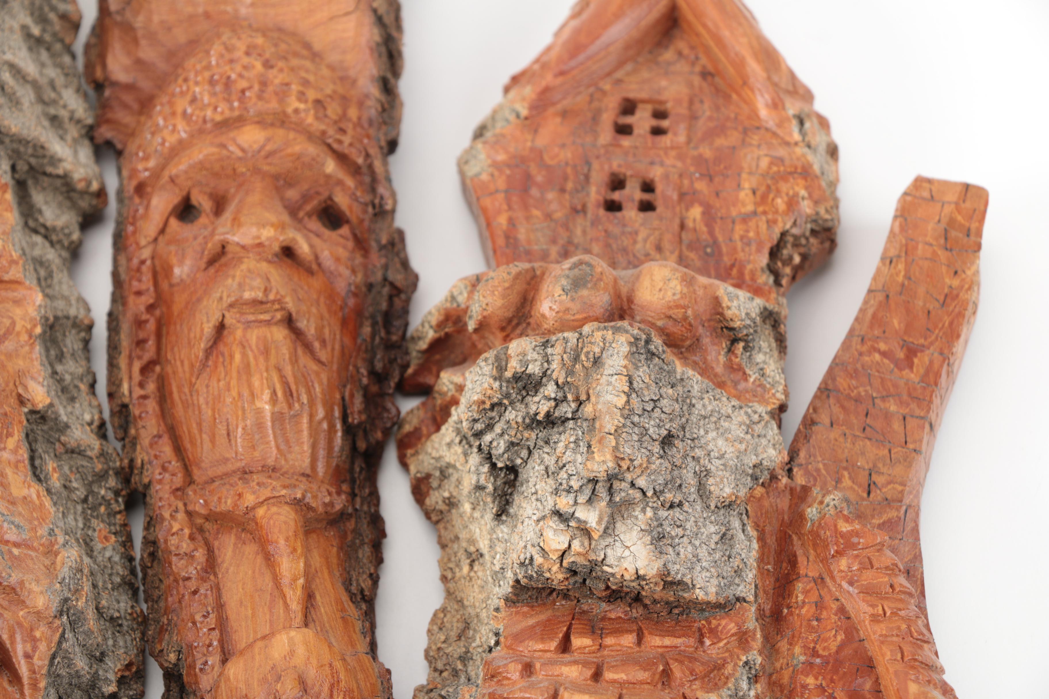 Collection of Cottonwood Bark Carvings