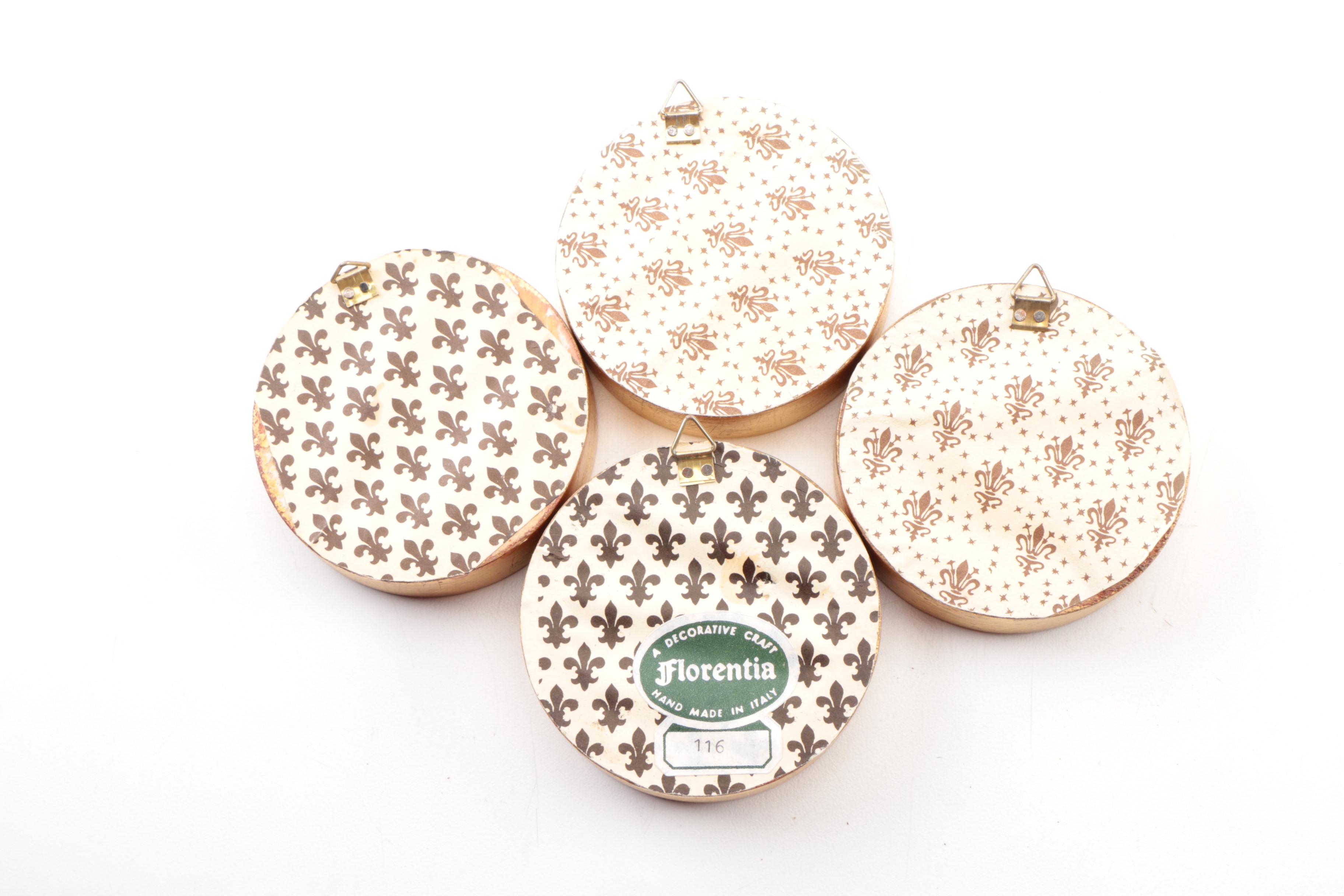 Painted Pictures in Round Wood Frames