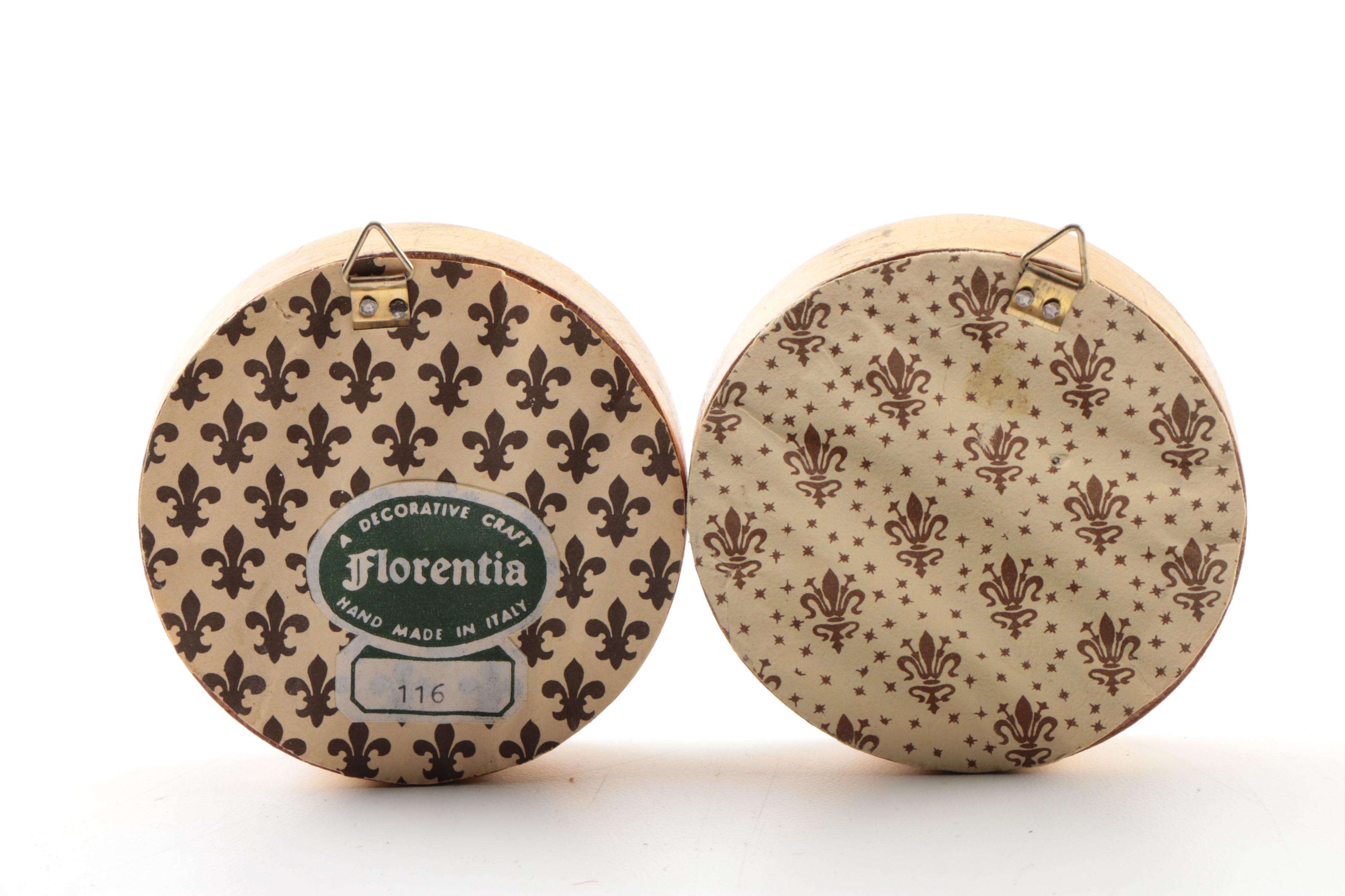 Painted Pictures in Round Wood Frames