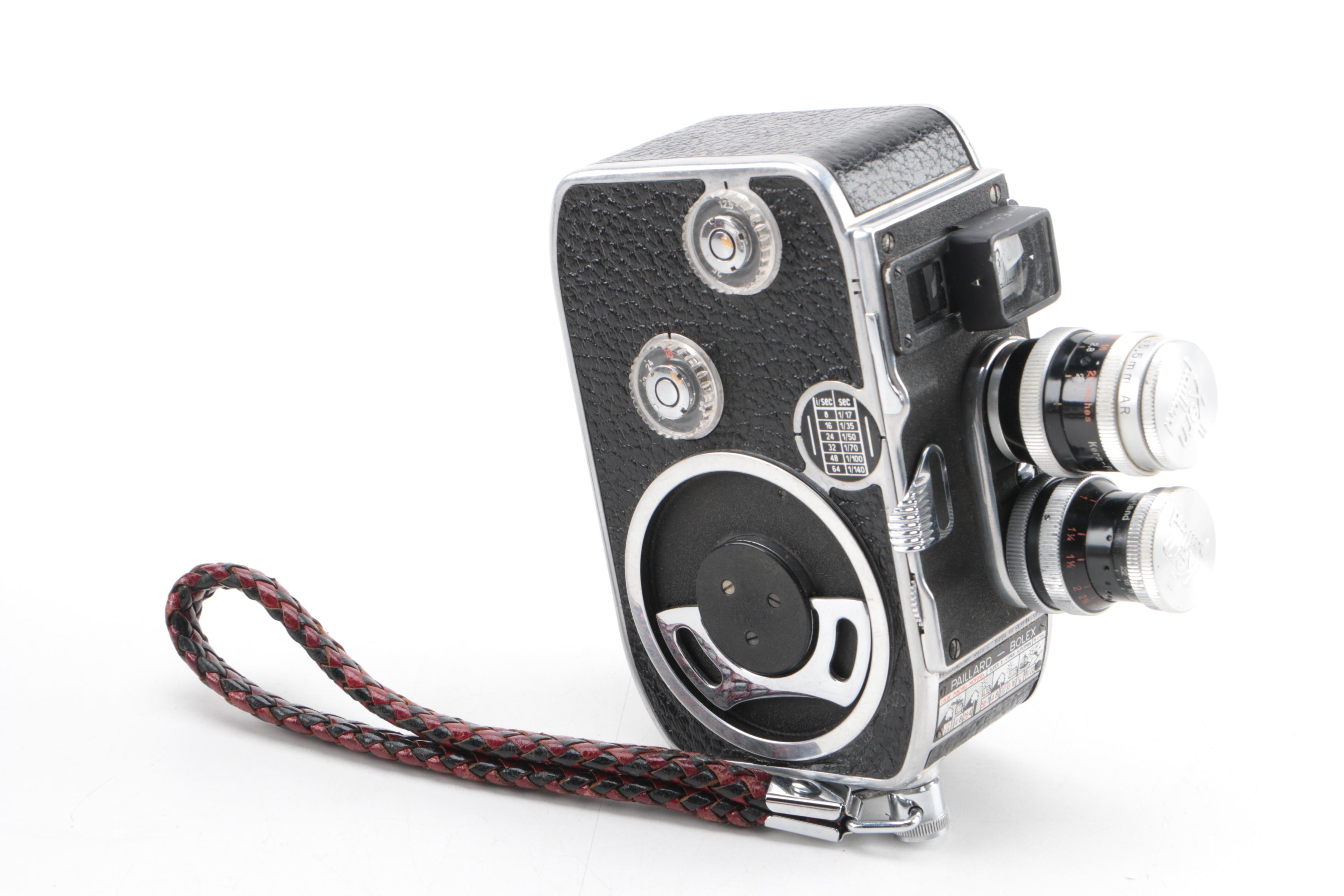 Vintage Paillard-Bolex B8 Movie Camera with Bag and Accessories