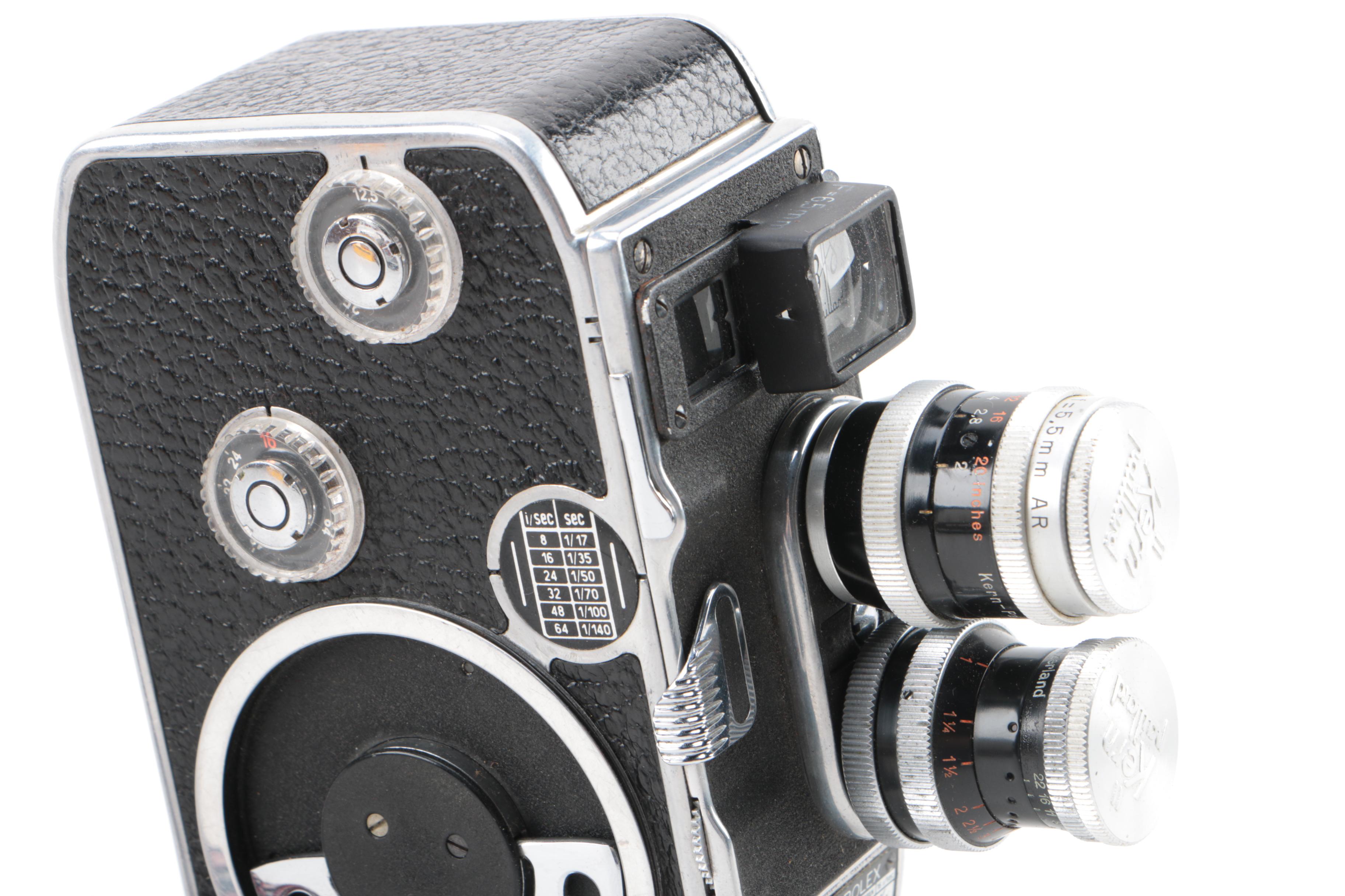 Vintage Paillard-Bolex B8 Movie Camera with Bag and Accessories