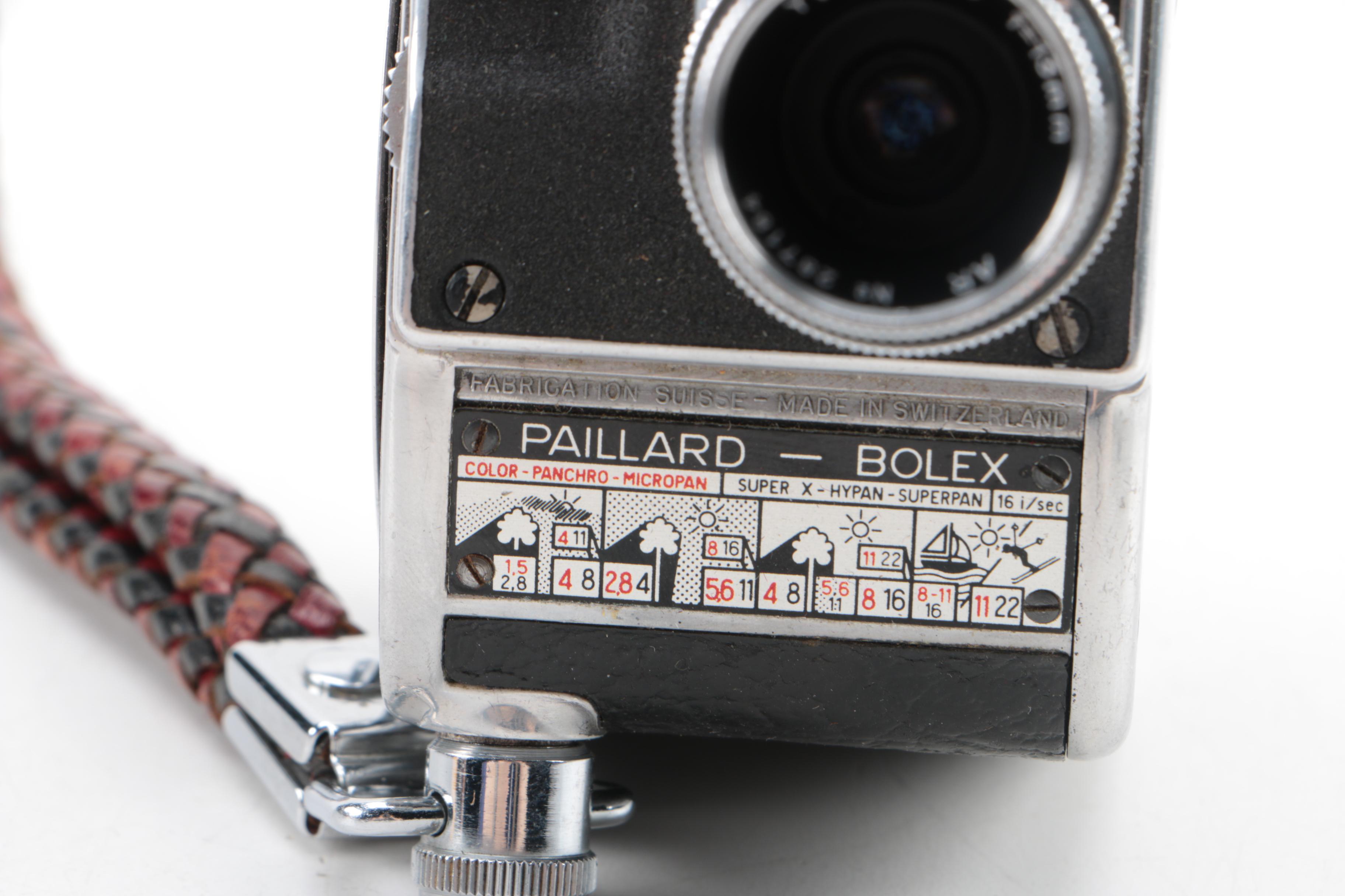 Vintage Paillard-Bolex B8 Movie Camera with Bag and Accessories