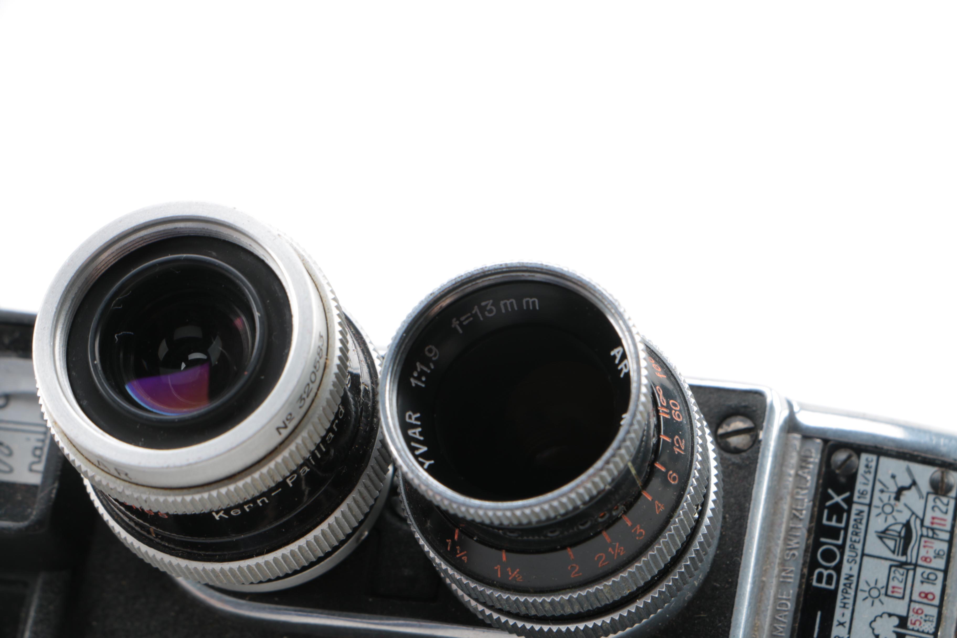 Vintage Paillard-Bolex B8 Movie Camera with Bag and Accessories